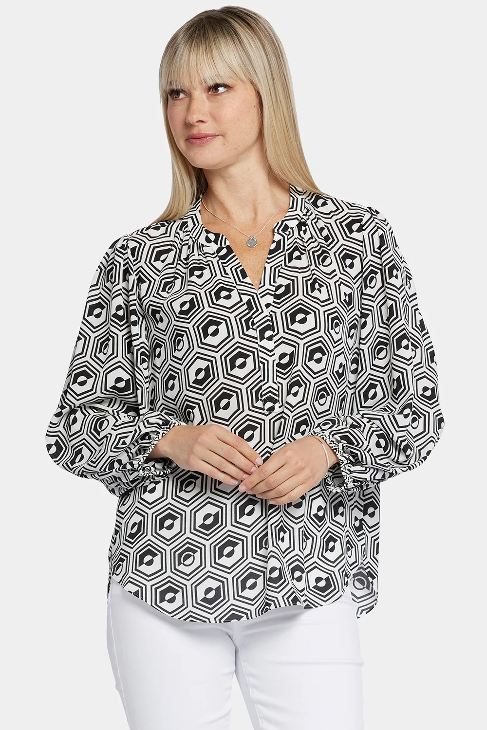 Puff Sleeve Popover Top - Night Owl - Image 4