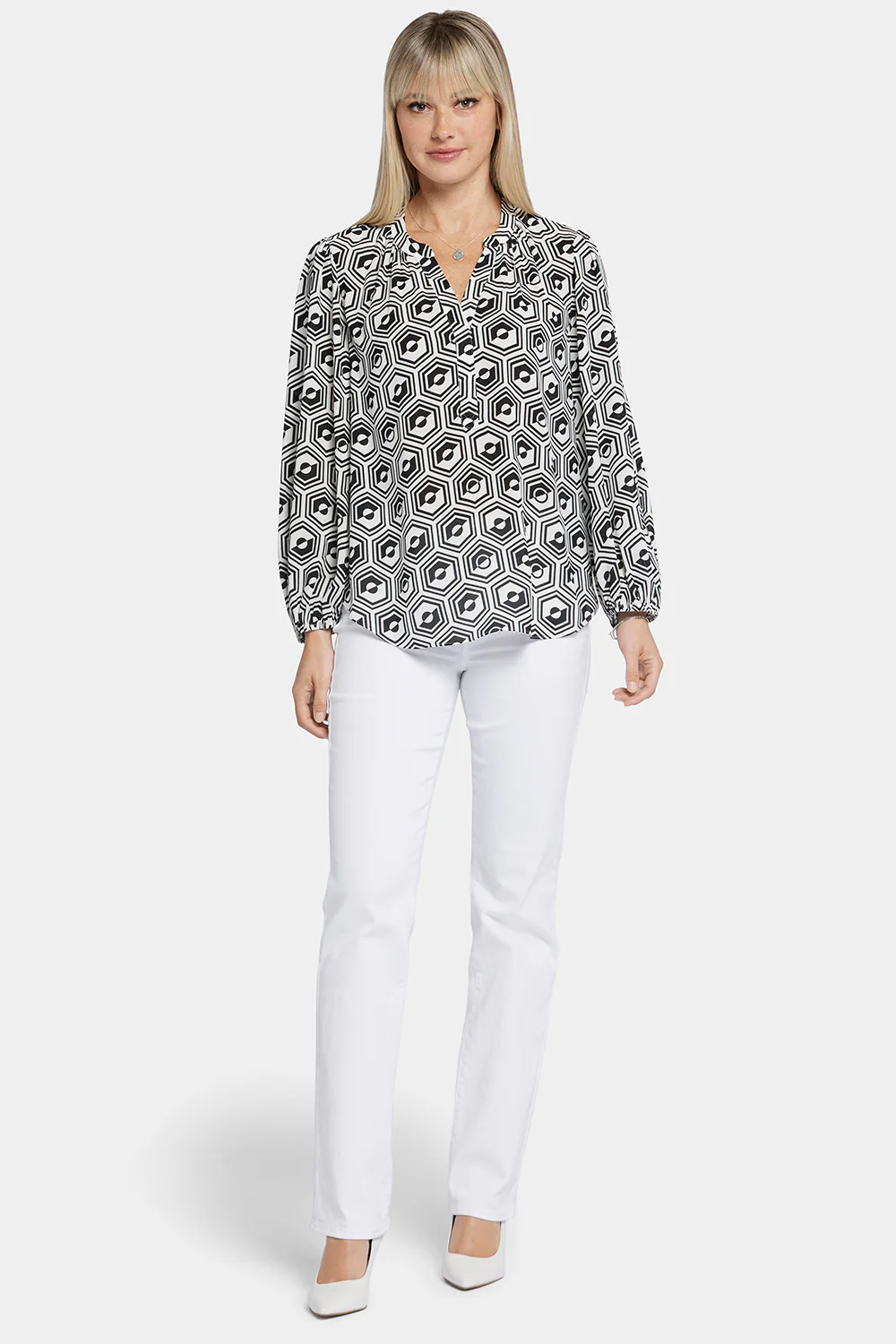 Puff Sleeve Popover Top - Night Owl - Image 5