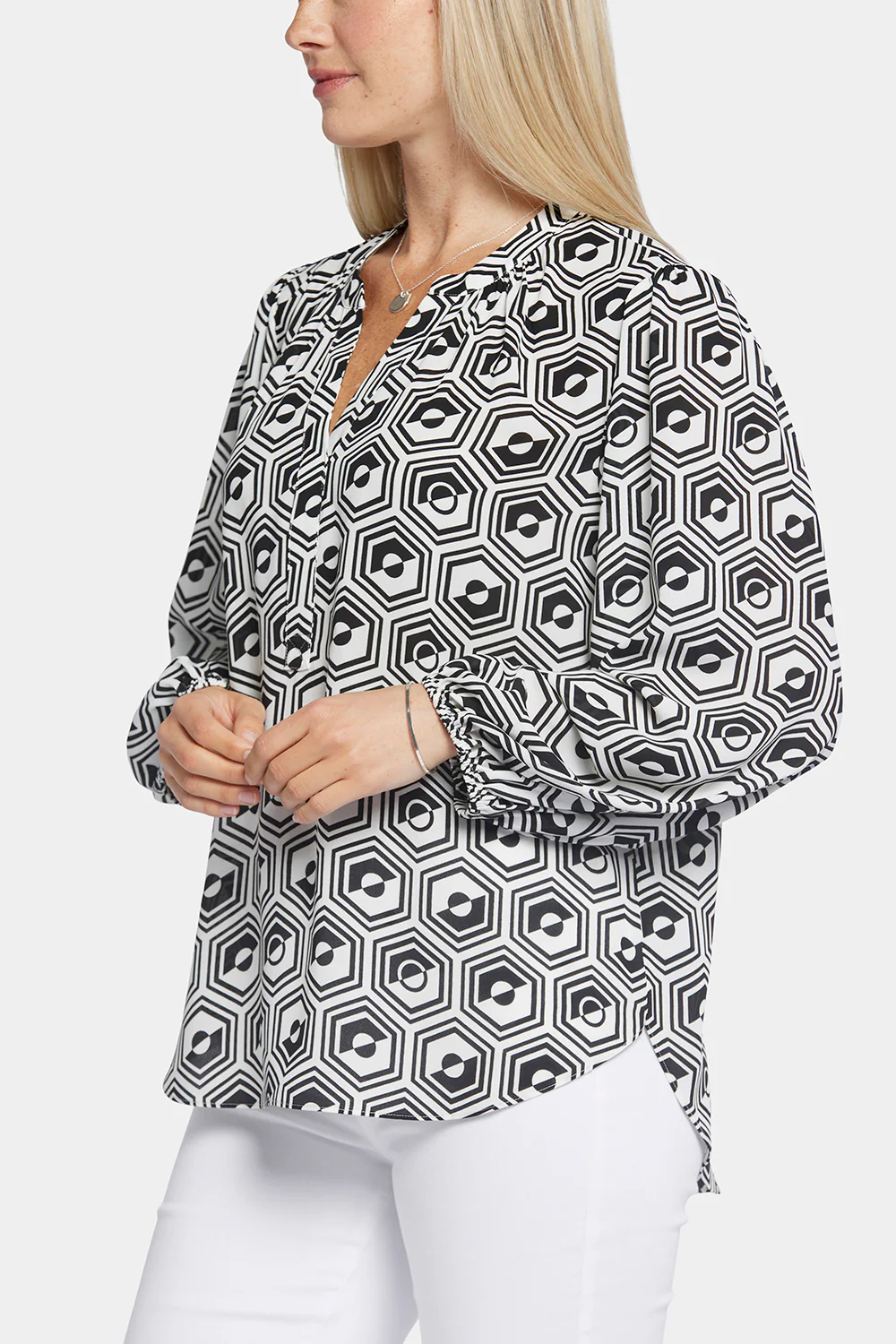 Puff Sleeve Popover Top - Night Owl - Image 6