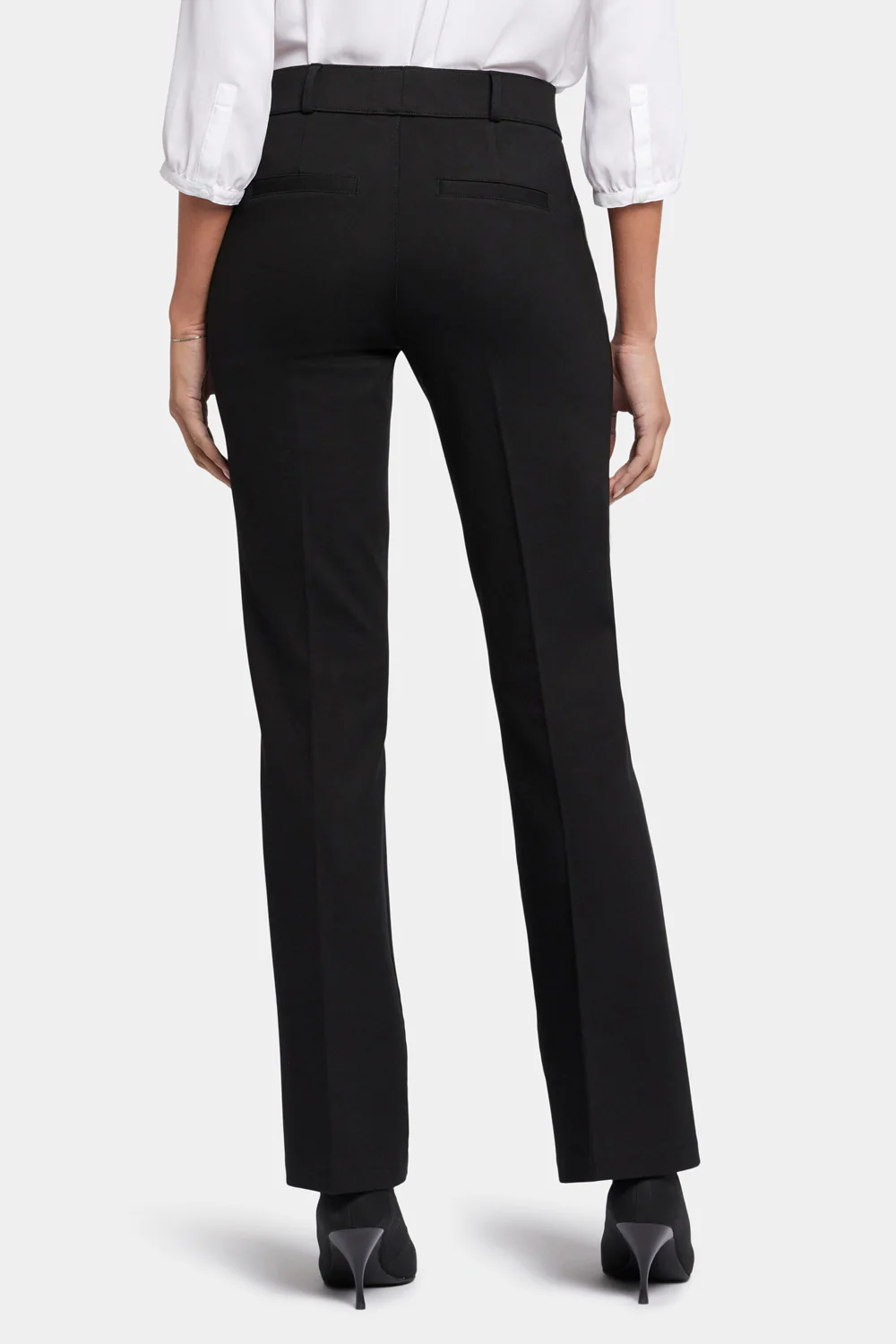 Pull-On Flared Trouser Pants - Black - Image 2