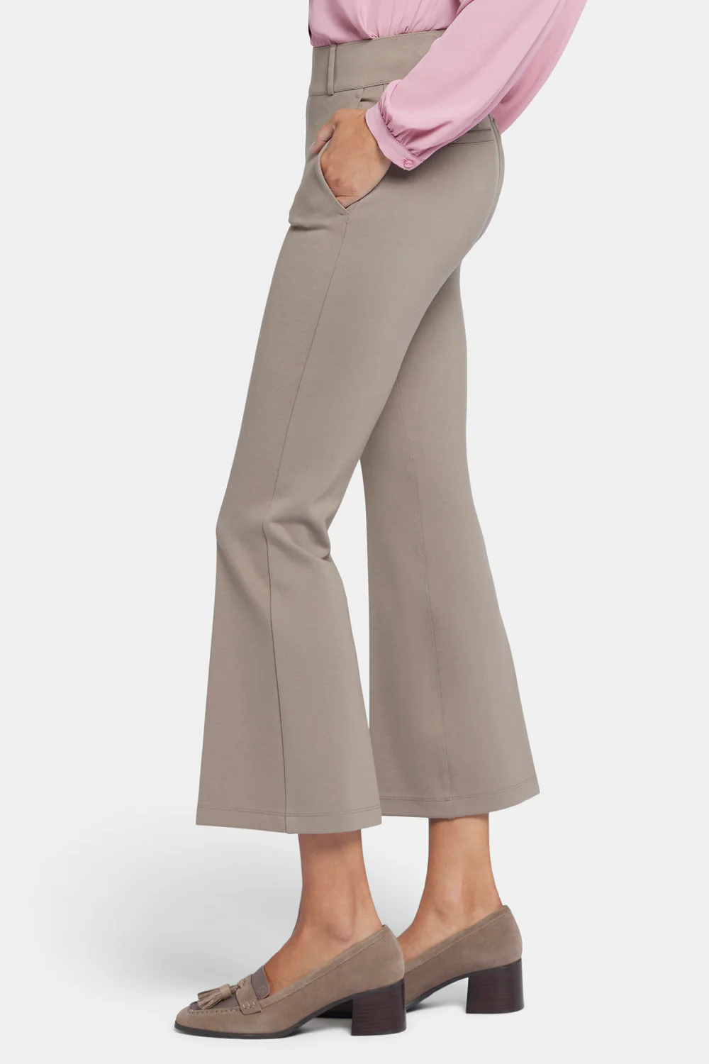 Pull-On Flared Ankle Trouser Pants - Saddlewood - Image 3