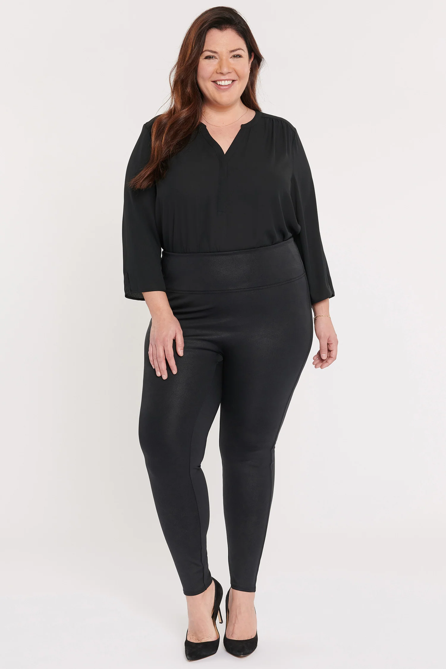 Pull-On Skinny Legging Pants In Plus Size - Jet Black - Image 3