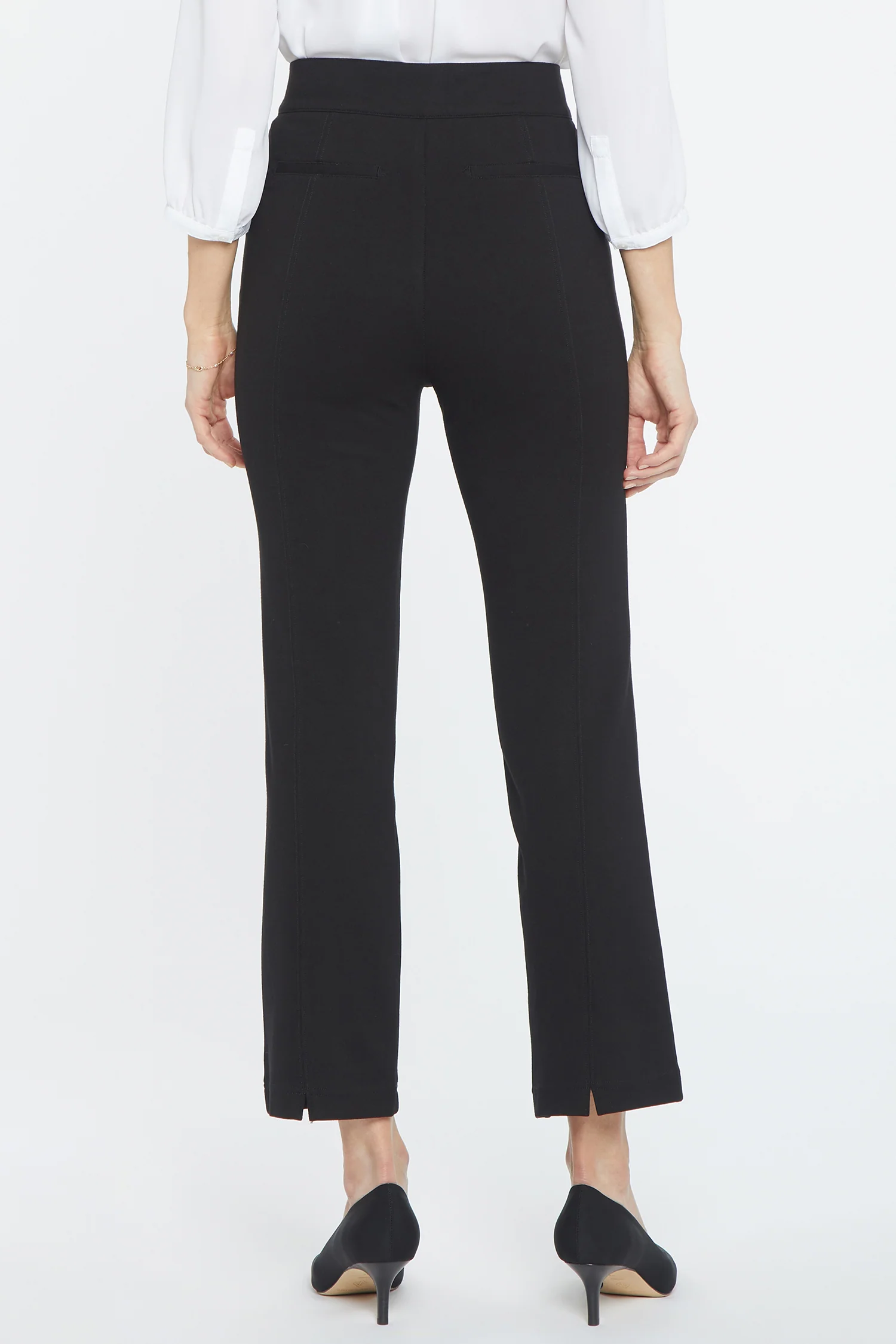 Pull-On Straight Crop Pants - Black - Image 2