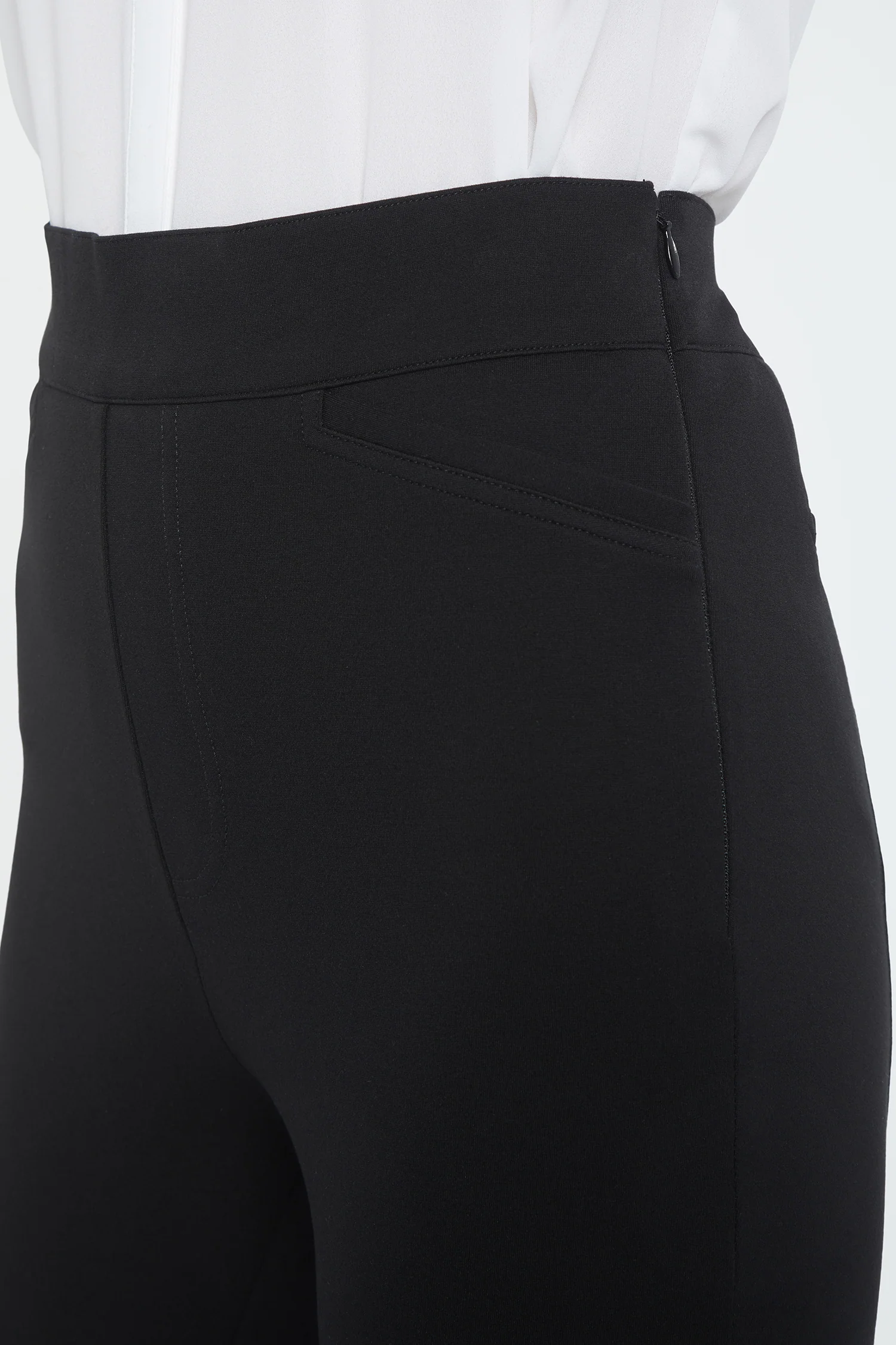 Pull-On Straight Crop Pants - Black - Image 6