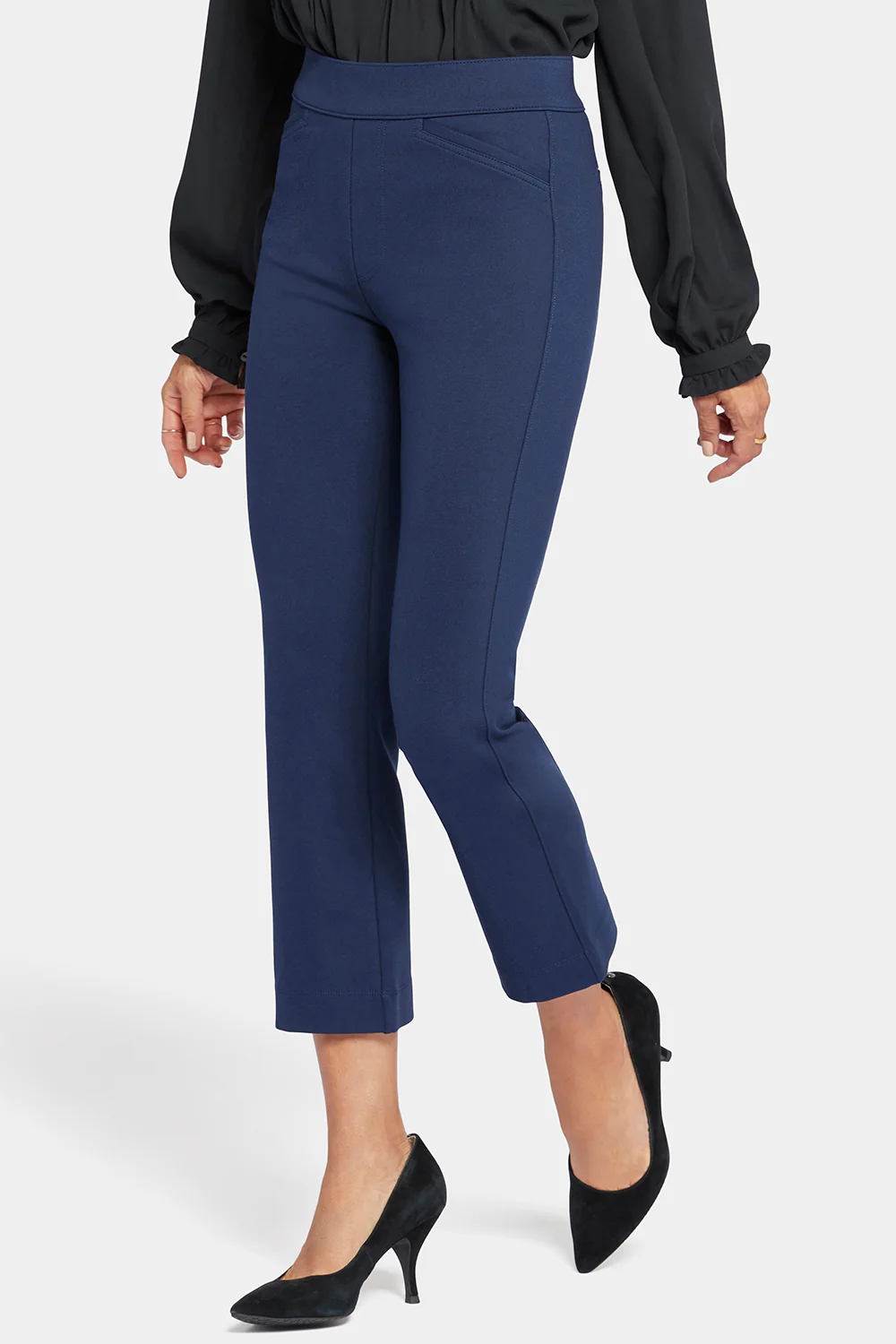 Pull-On Straight Crop Pants - Oxford Navy - Image 3