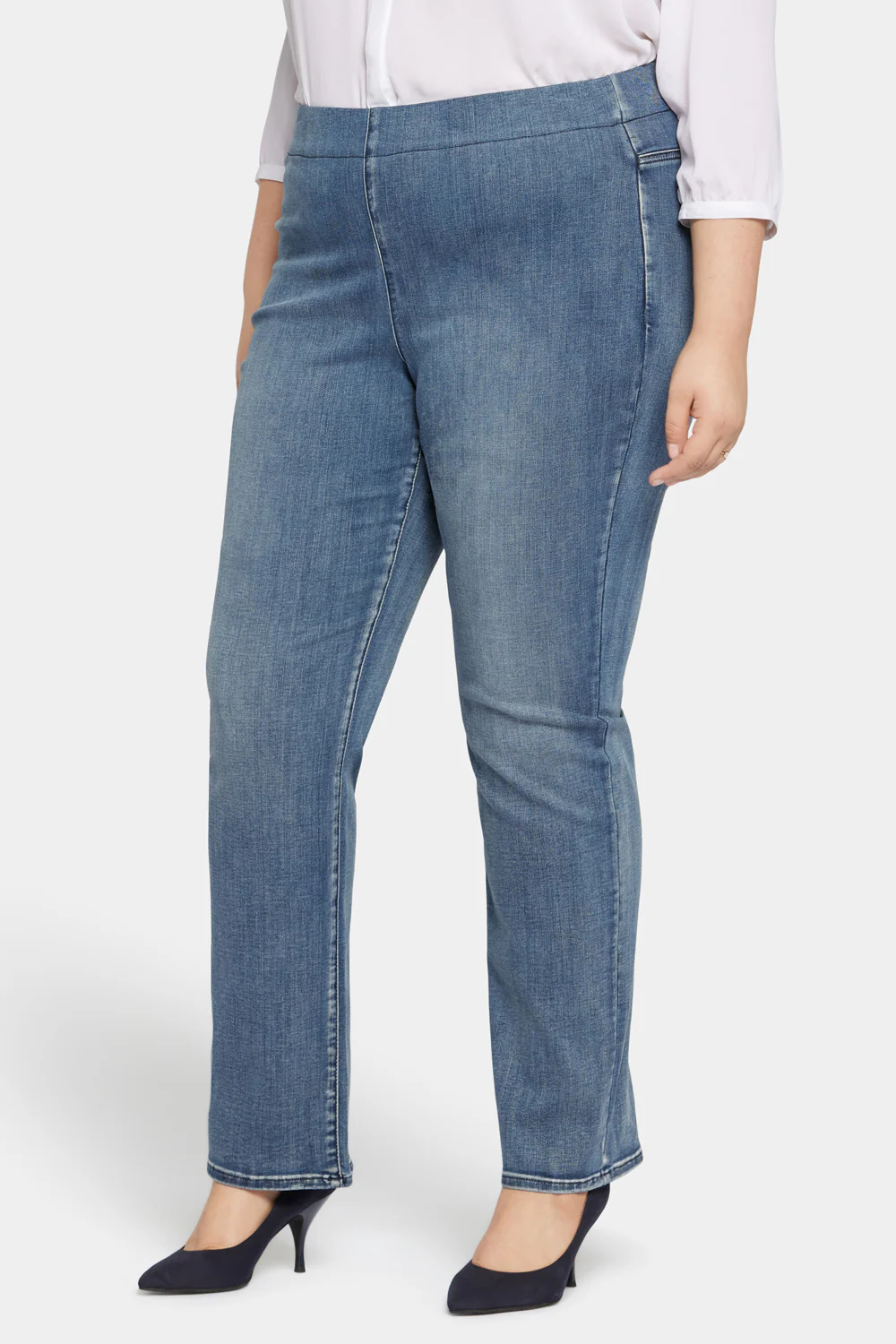 Pull-on Straight Jeans In Plus Size - Pristine - Image 3