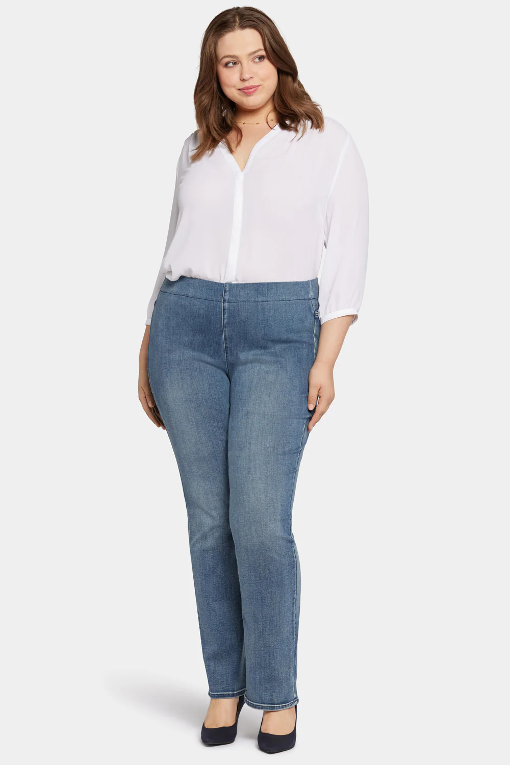 Pull-on Straight Jeans In Plus Size - Pristine - Image 4