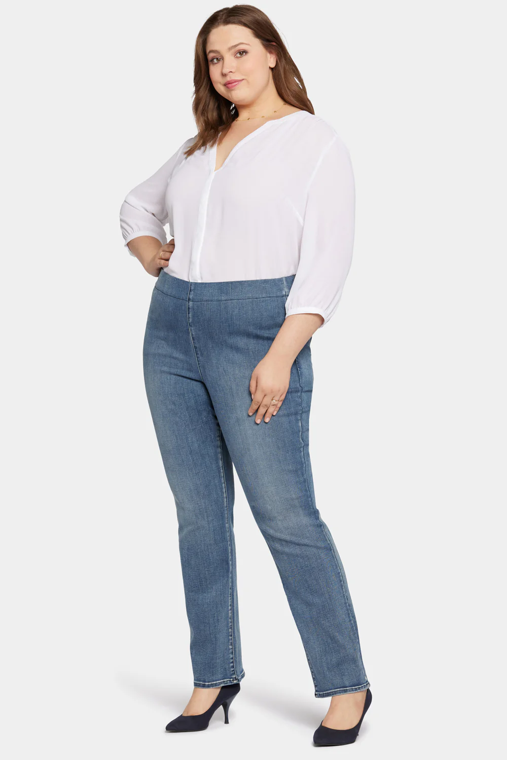 Pull-on Straight Jeans In Plus Size - Pristine - Image 5