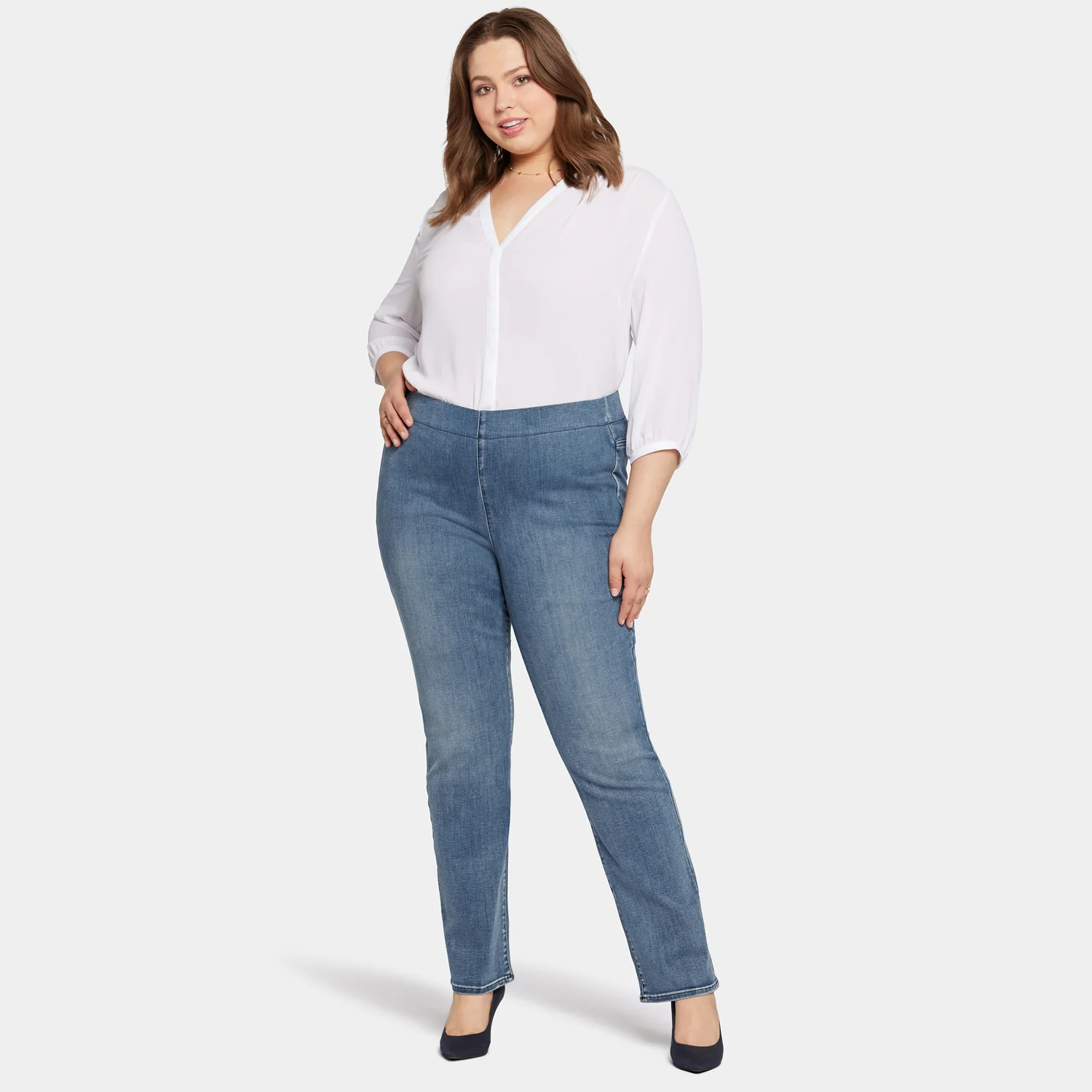 Pull-on Straight Jeans In Plus Size - Pristine - Image 7