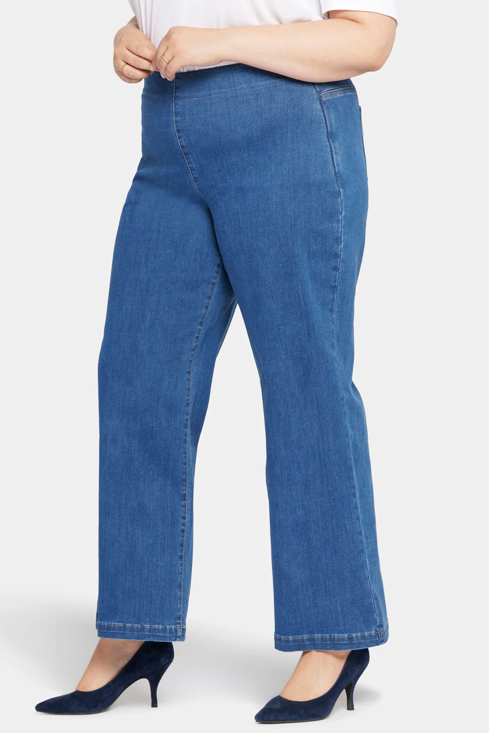 Pull-On Teresa Wide Leg Jeans In Plus Size - Waterfall - Image 3