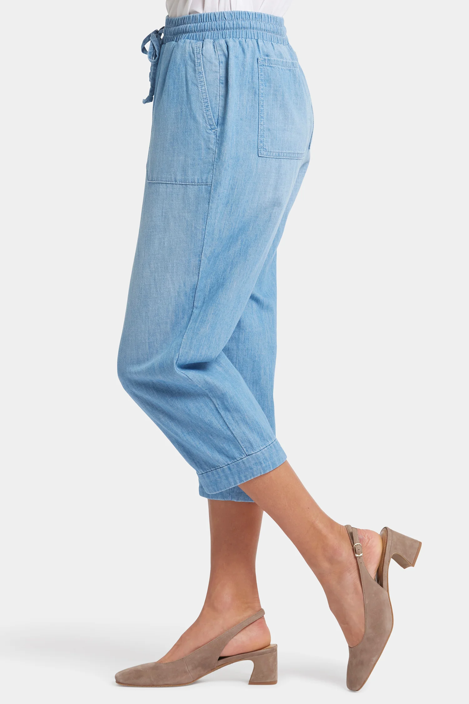 Relaxed Drawstring Cargo Pull-On Pants - Riviera Sky - Image 3