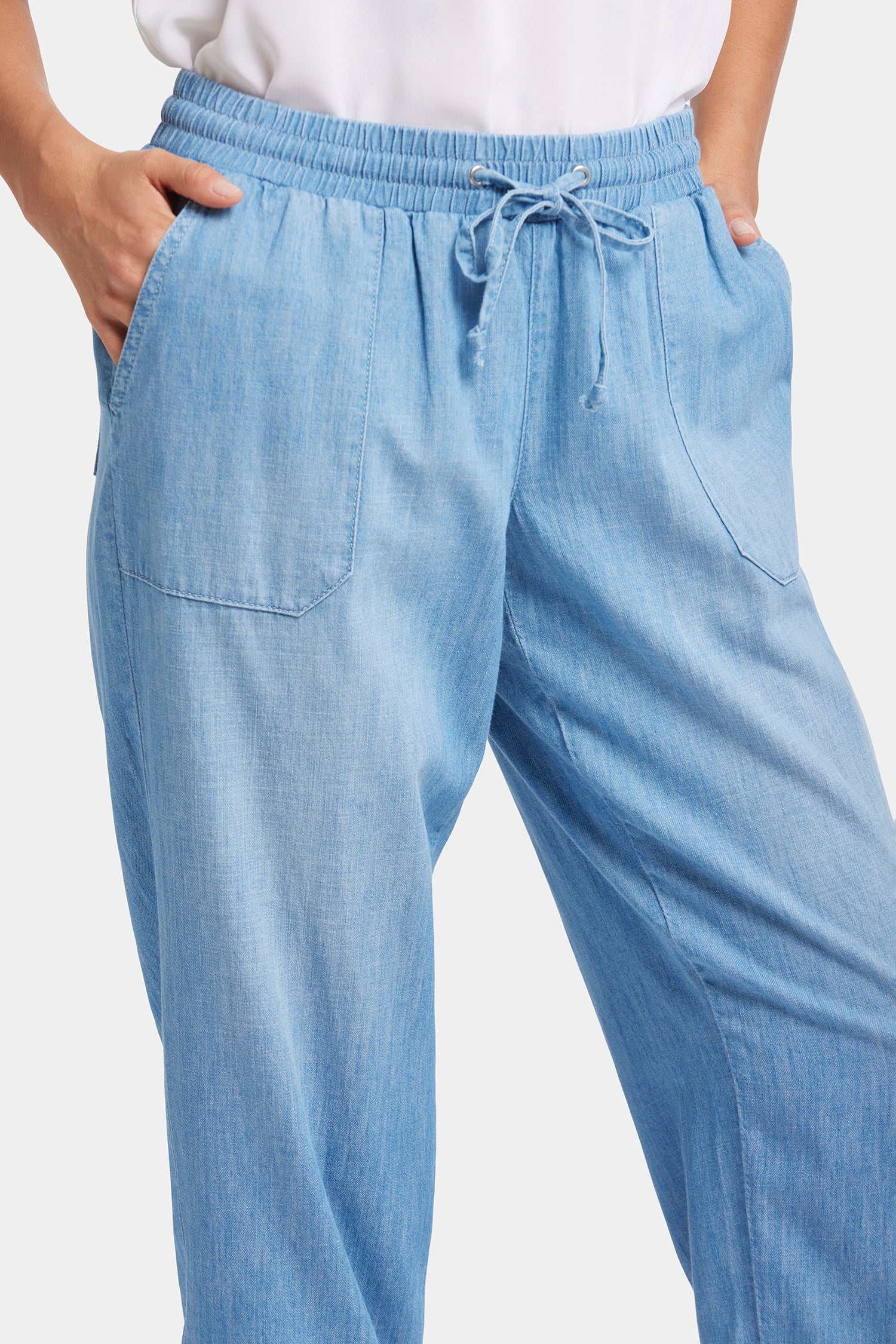 Relaxed Drawstring Cargo Pull-On Pants - Riviera Sky - Image 6