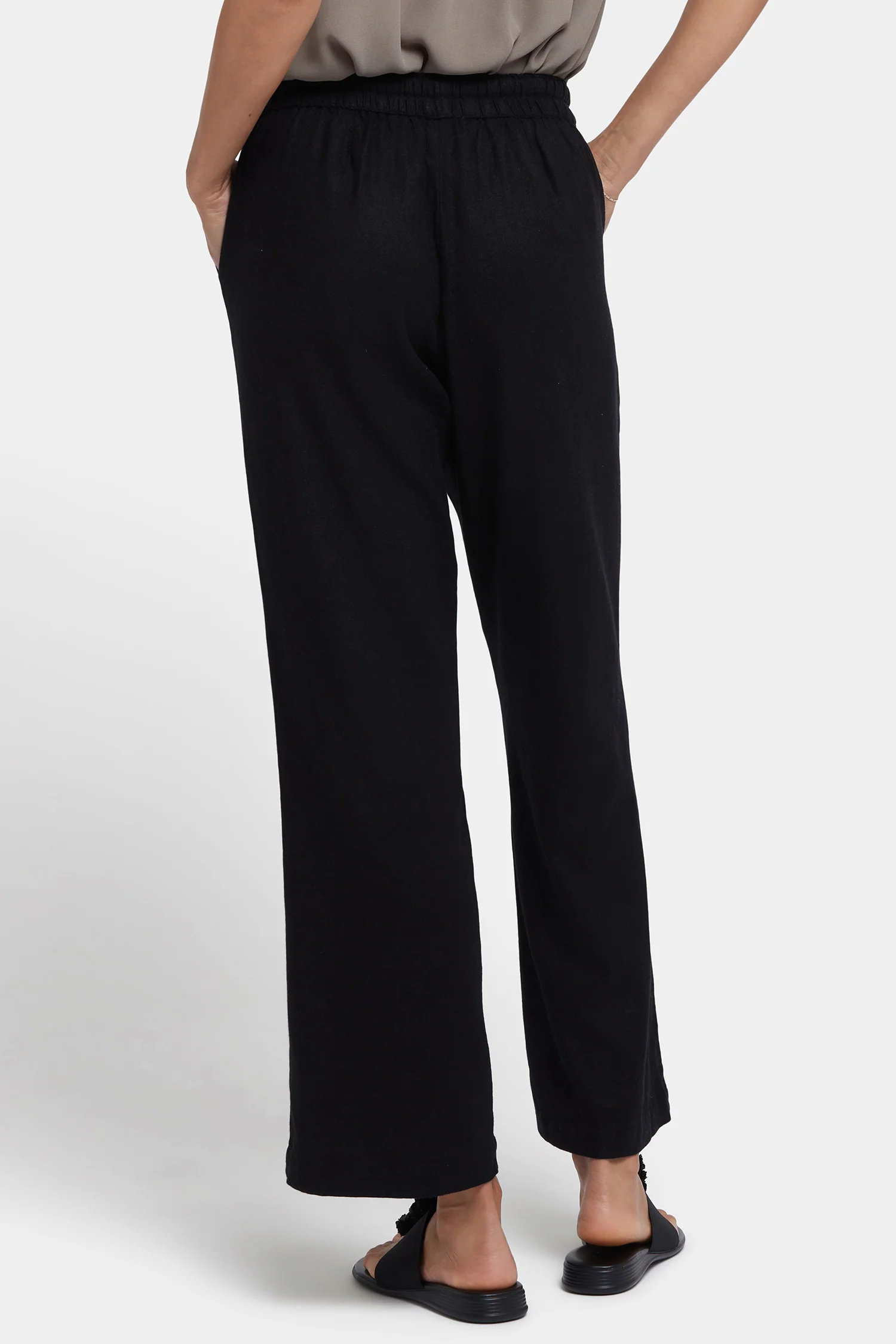 Relaxed Drawstring Pull-On Pants In Petite - Black - Image 2