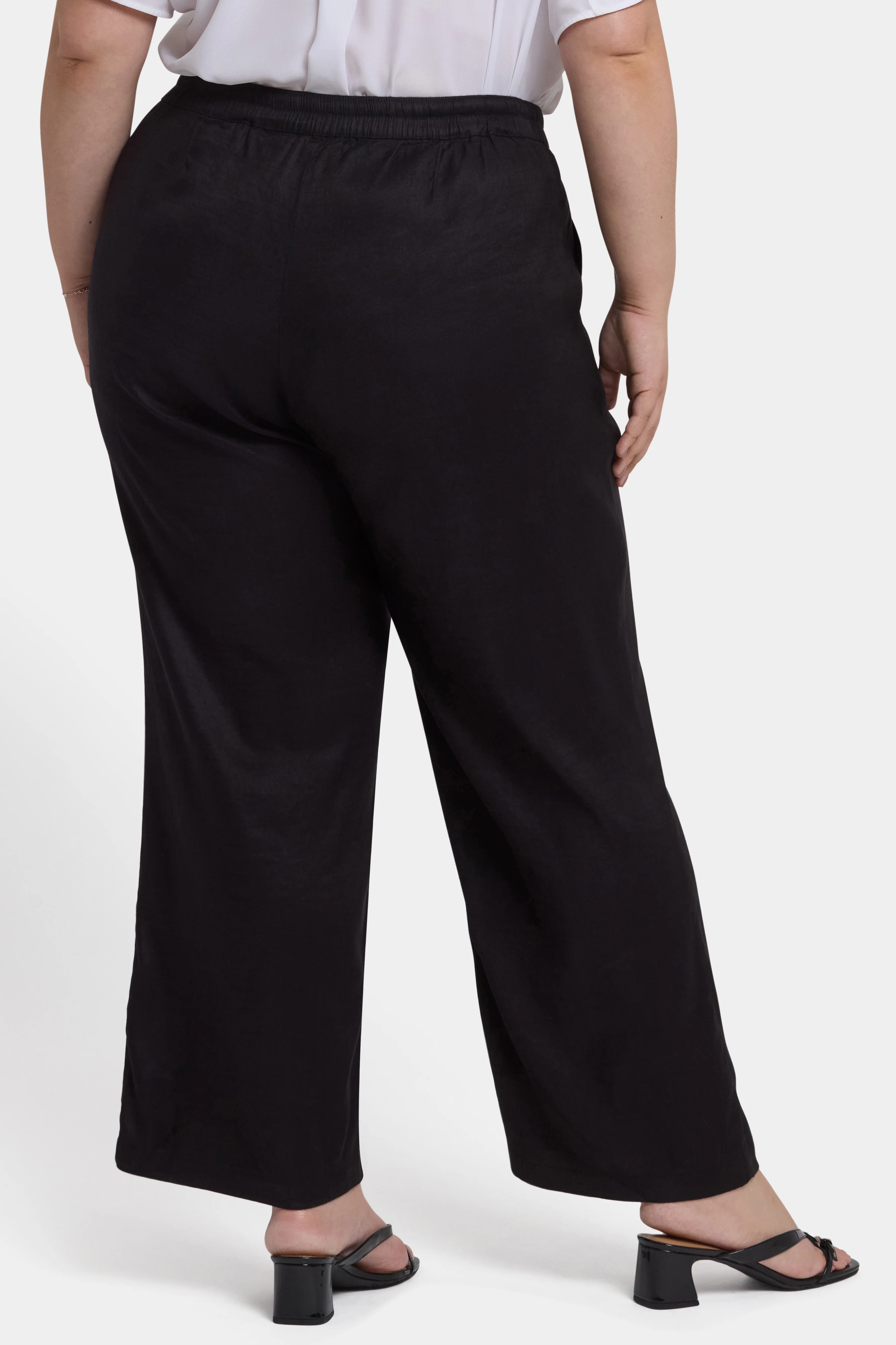 Relaxed Drawstring Pull-On Pants In Plus Size - Black - Image 2