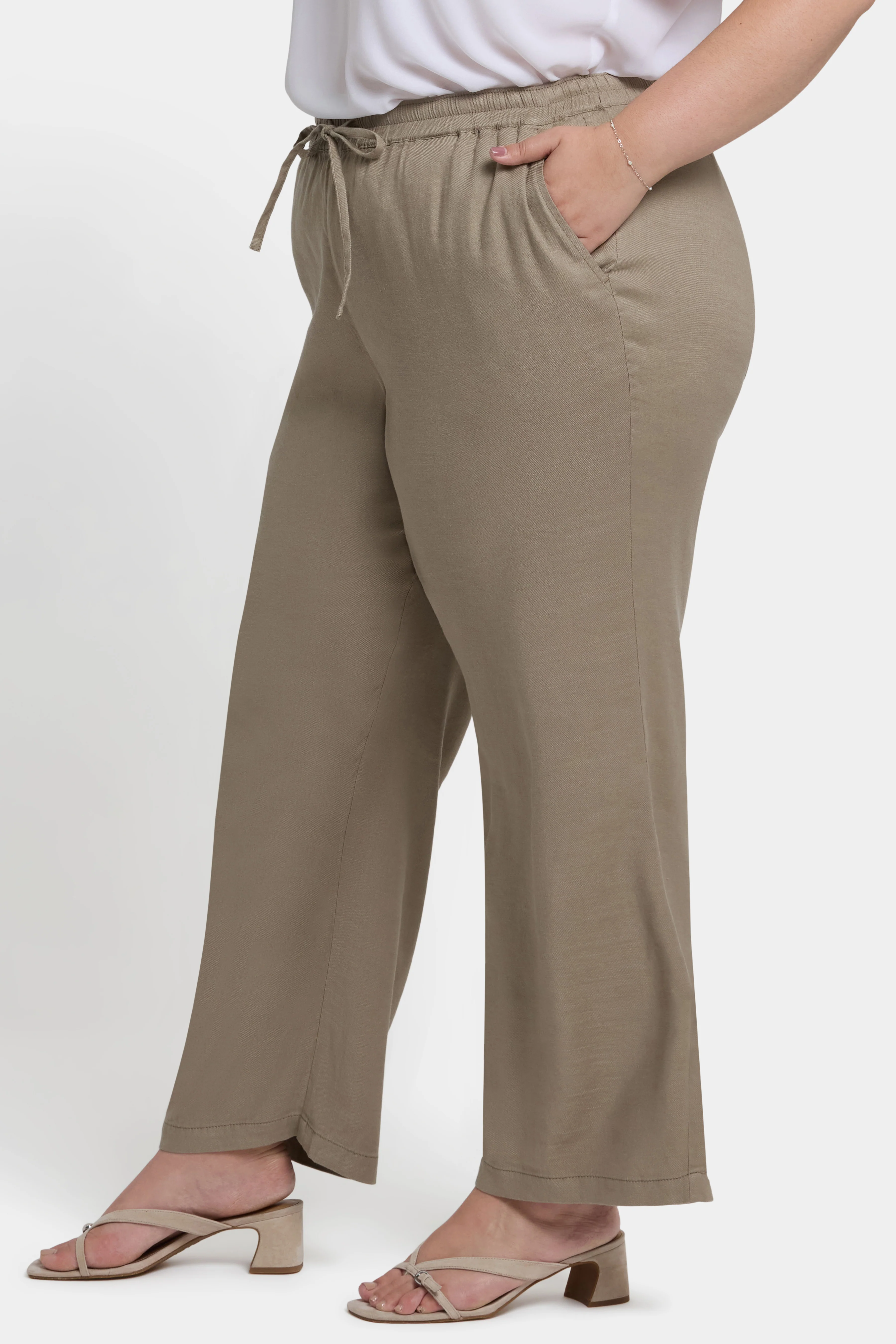 Relaxed Drawstring Pull-On Pants In Plus Size - Saddlewood - Image 3