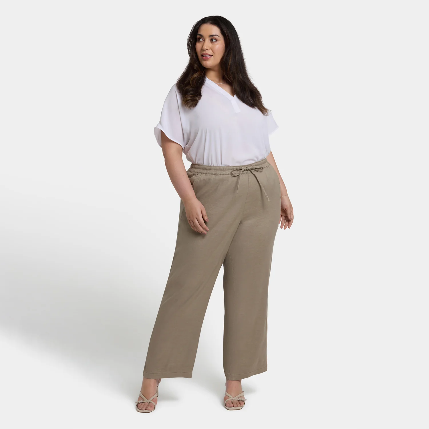 Relaxed Drawstring Pull-On Pants In Plus Size - Saddlewood - Image 6