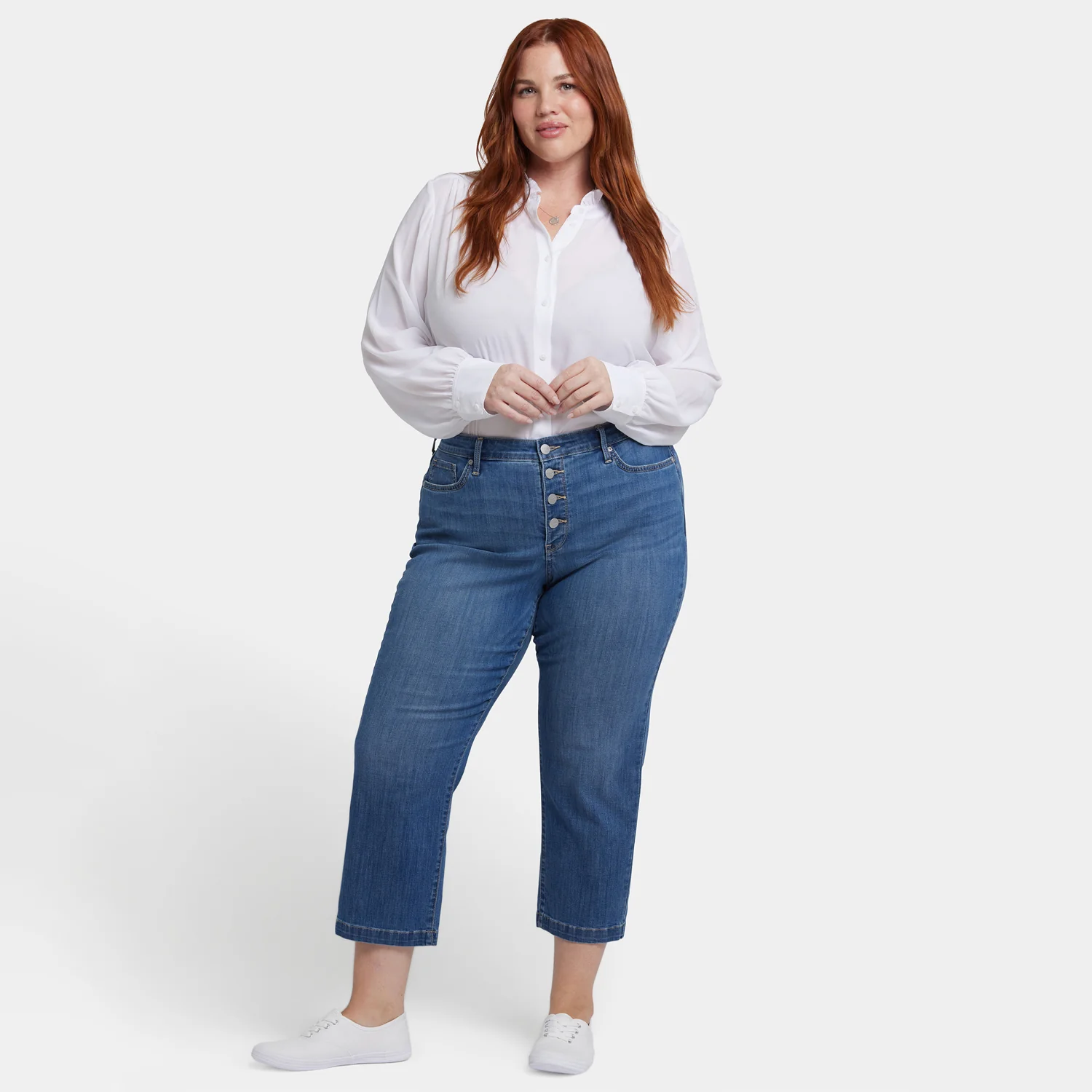 Relaxed Piper Crop Jeans In Plus Size - Costa Brava - Image 6