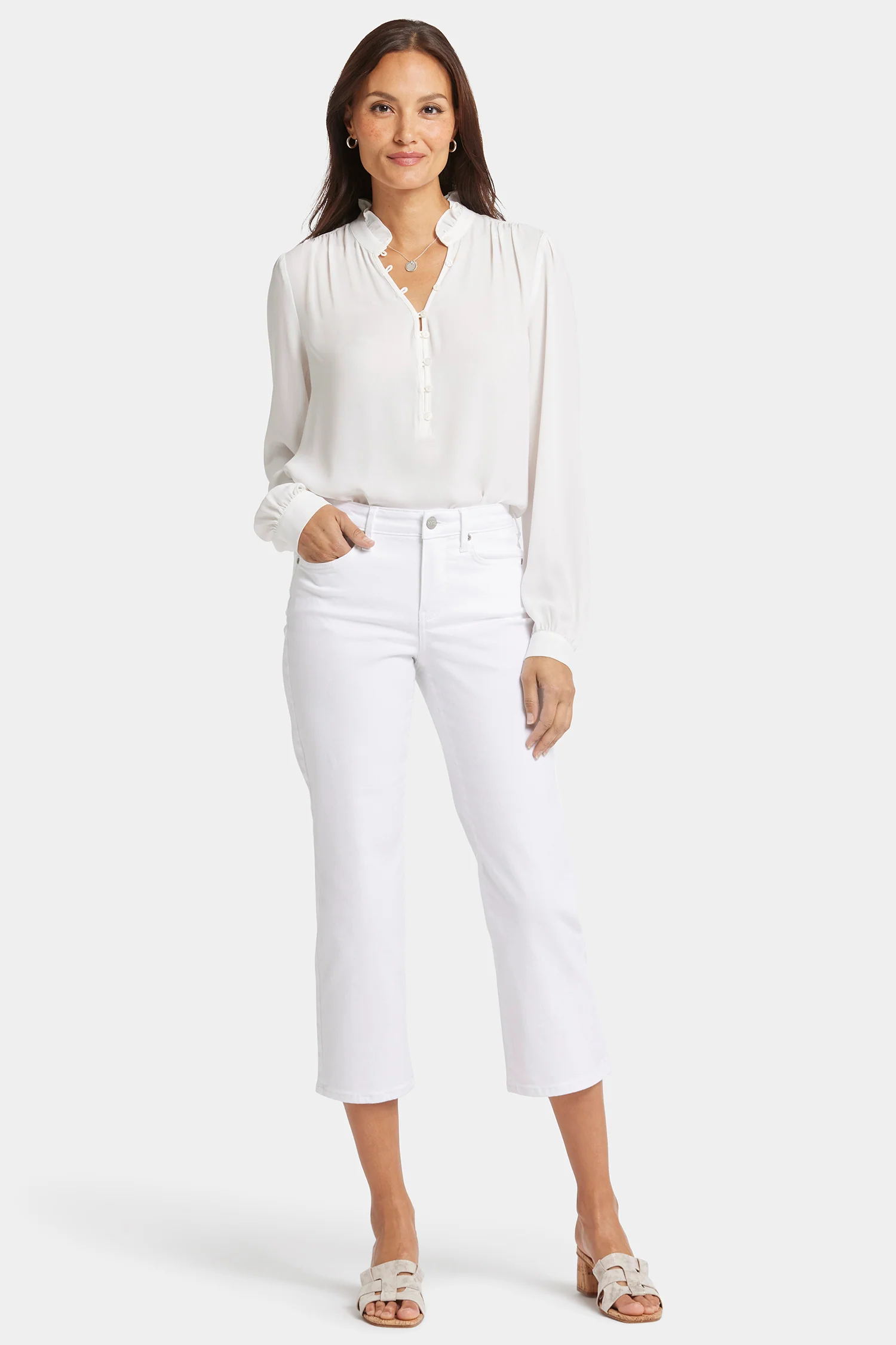 Relaxed Piper Crop Jeans - Optic White - Image 4