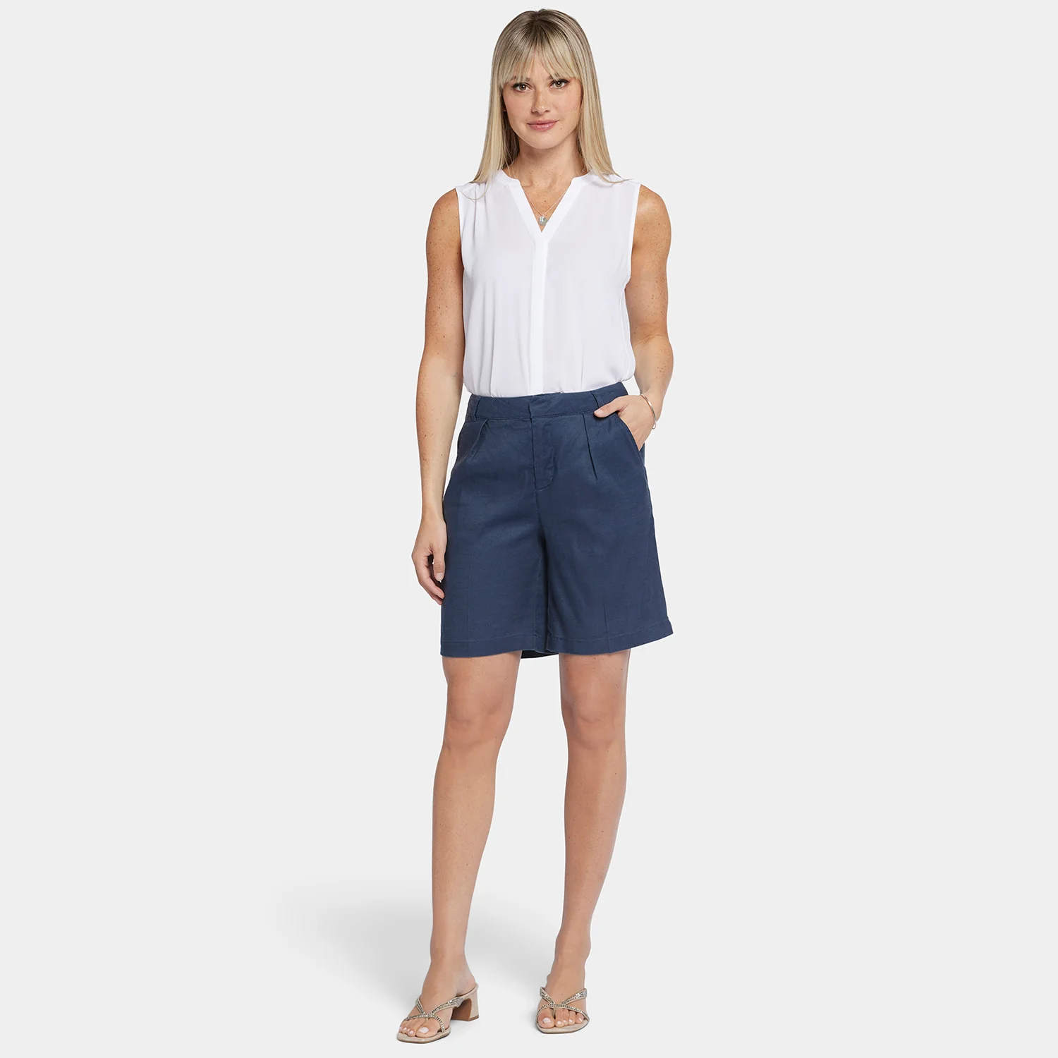 Relaxed Shorts  - Oxford Navy - Image 7