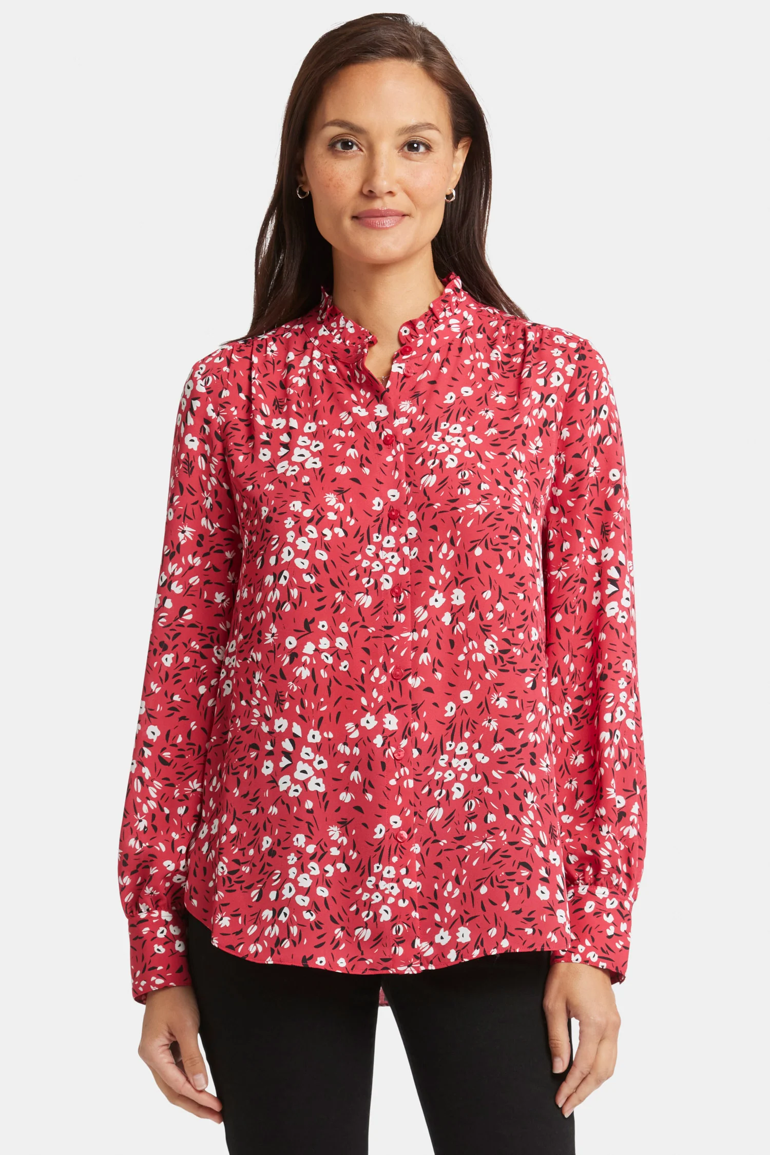 Ruffle Neck Blouse - Cherry Creek - Image 4