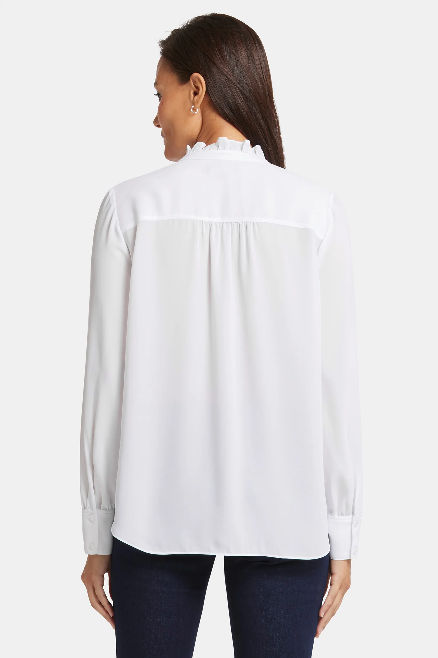 Ruffle Neck Blouse - Optic White - Image 2