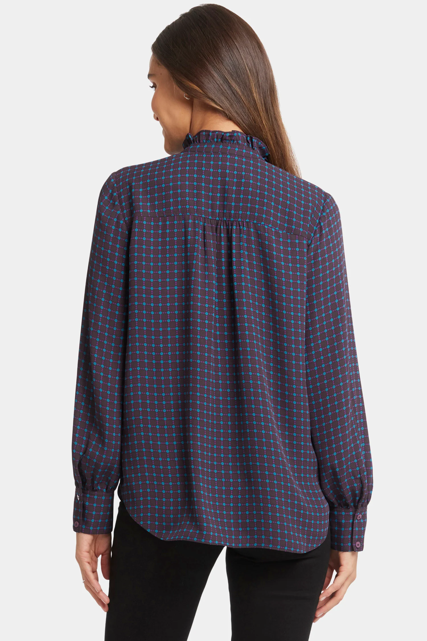 Ruffle Neck Blouse - Plum Trail - Image 3