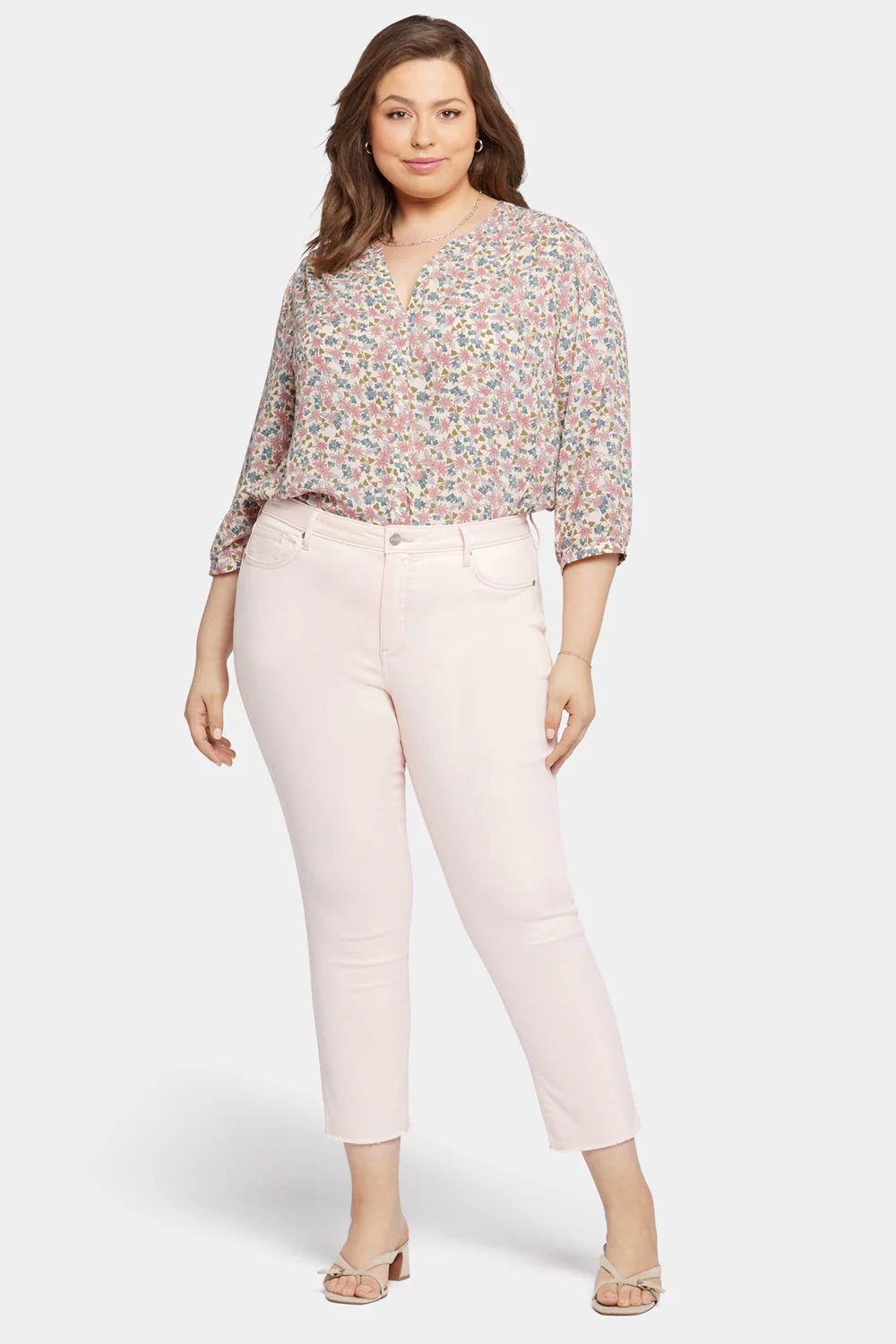 Sheri Slim Ankle Jeans In Plus Size - Carnation - Image 4