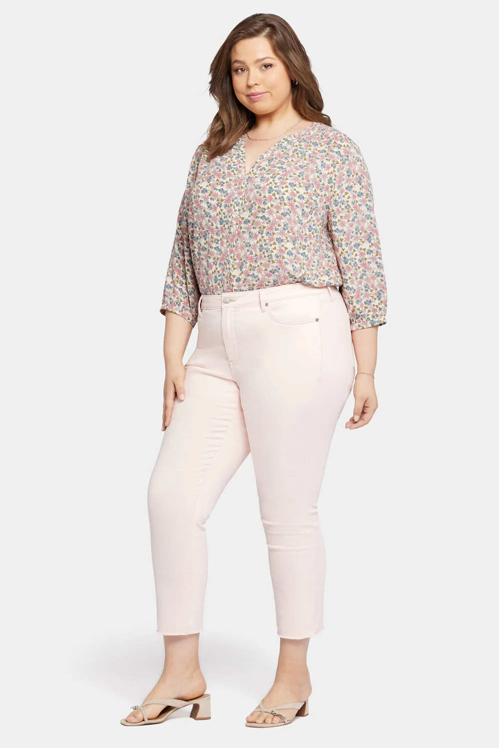 Sheri Slim Ankle Jeans In Plus Size - Carnation - Image 5