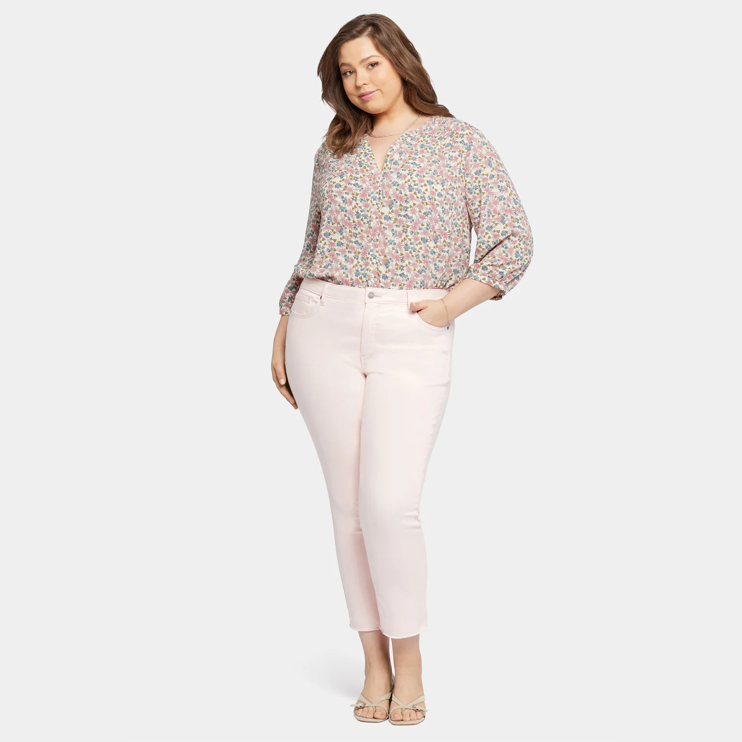 Sheri Slim Ankle Jeans In Plus Size - Carnation - Image 7