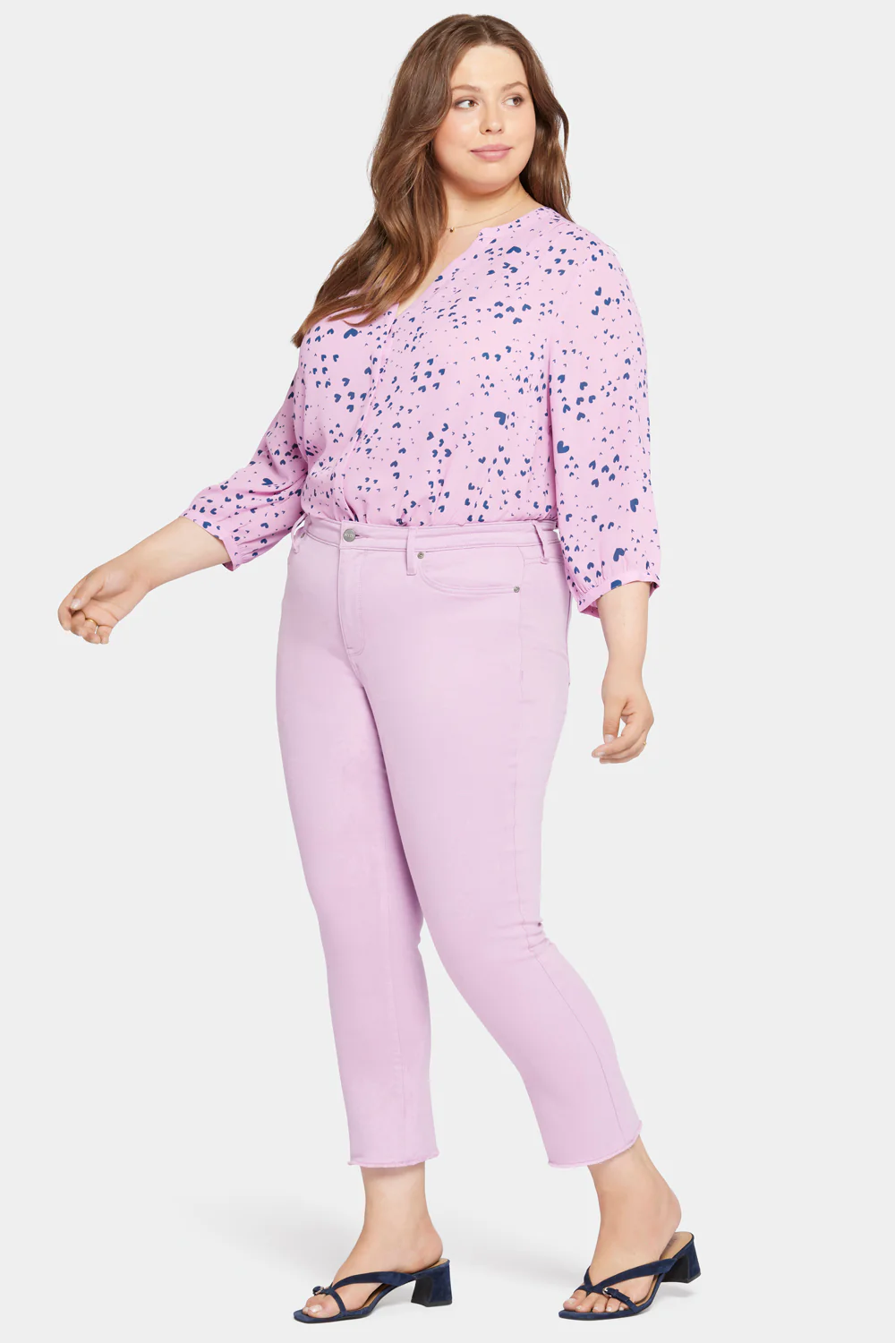 Sheri Slim Ankle Jeans In Plus Size - Mauve Mist - Image 5