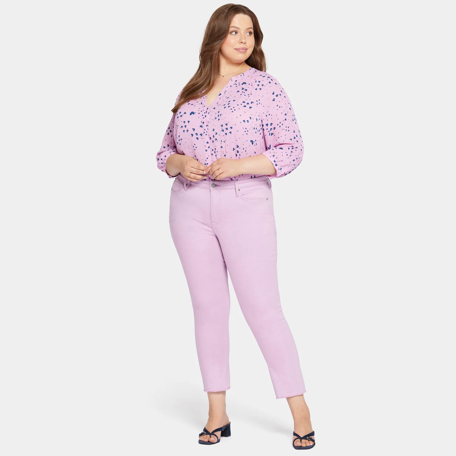 Sheri Slim Ankle Jeans In Plus Size - Mauve Mist - Image 7