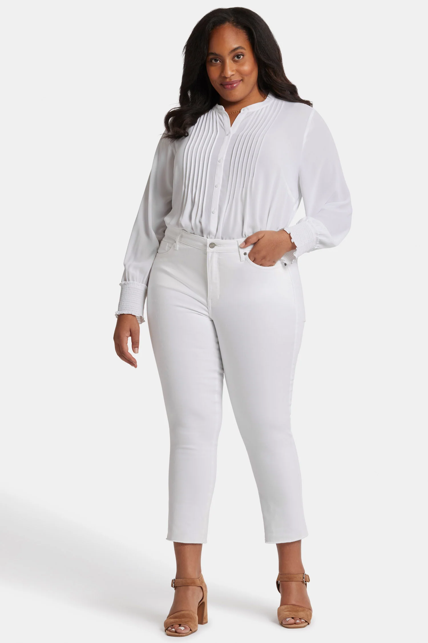 Sheri Slim Ankle Jeans In Plus Size - Optic White
