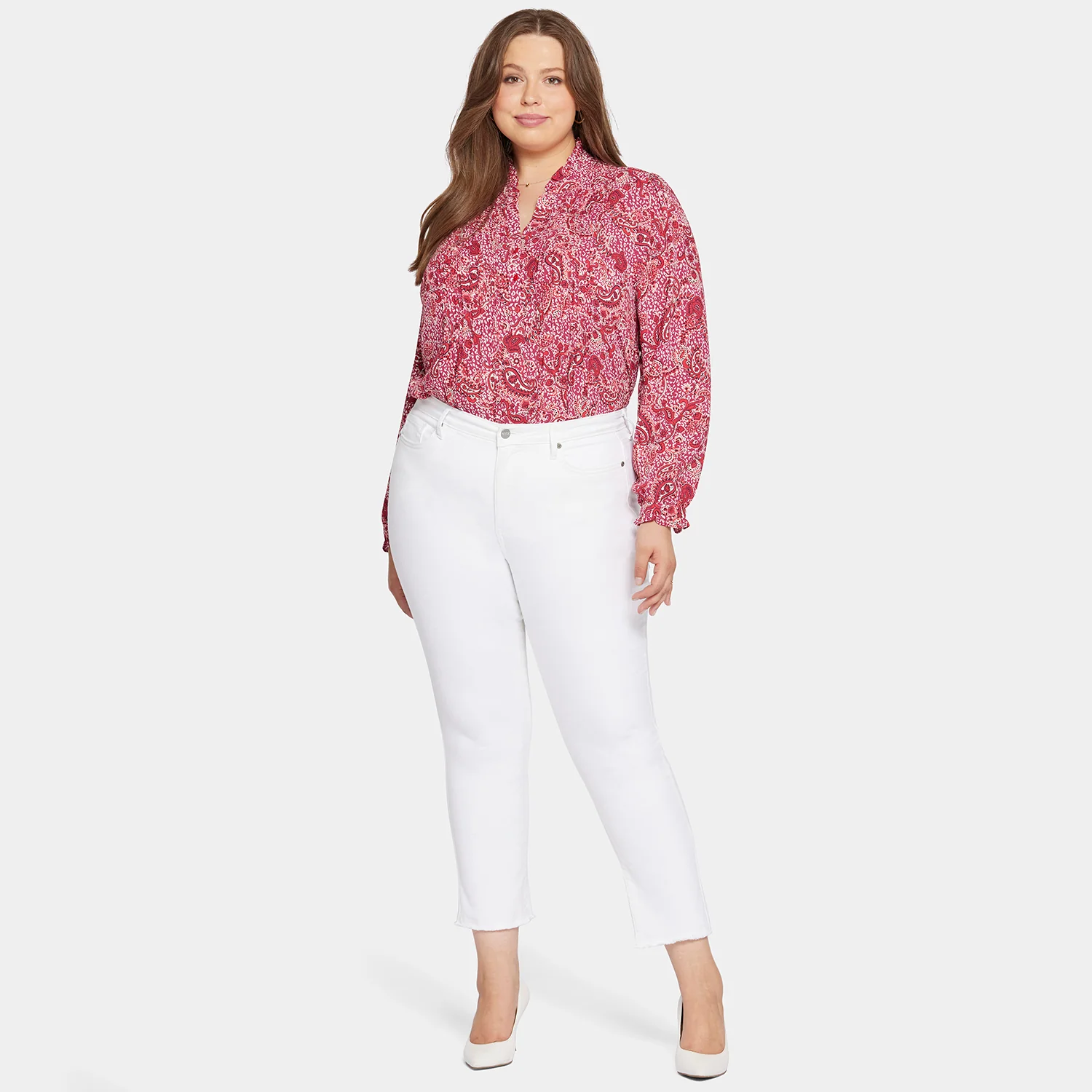 Sheri Slim Ankle Jeans In Plus Size - Optic White - Image 7