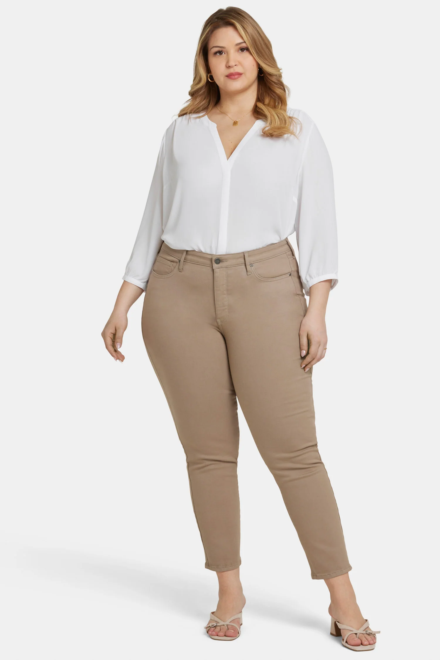 Sheri Slim Ankle Jeans In Plus Size - Saddlewood - Image 4