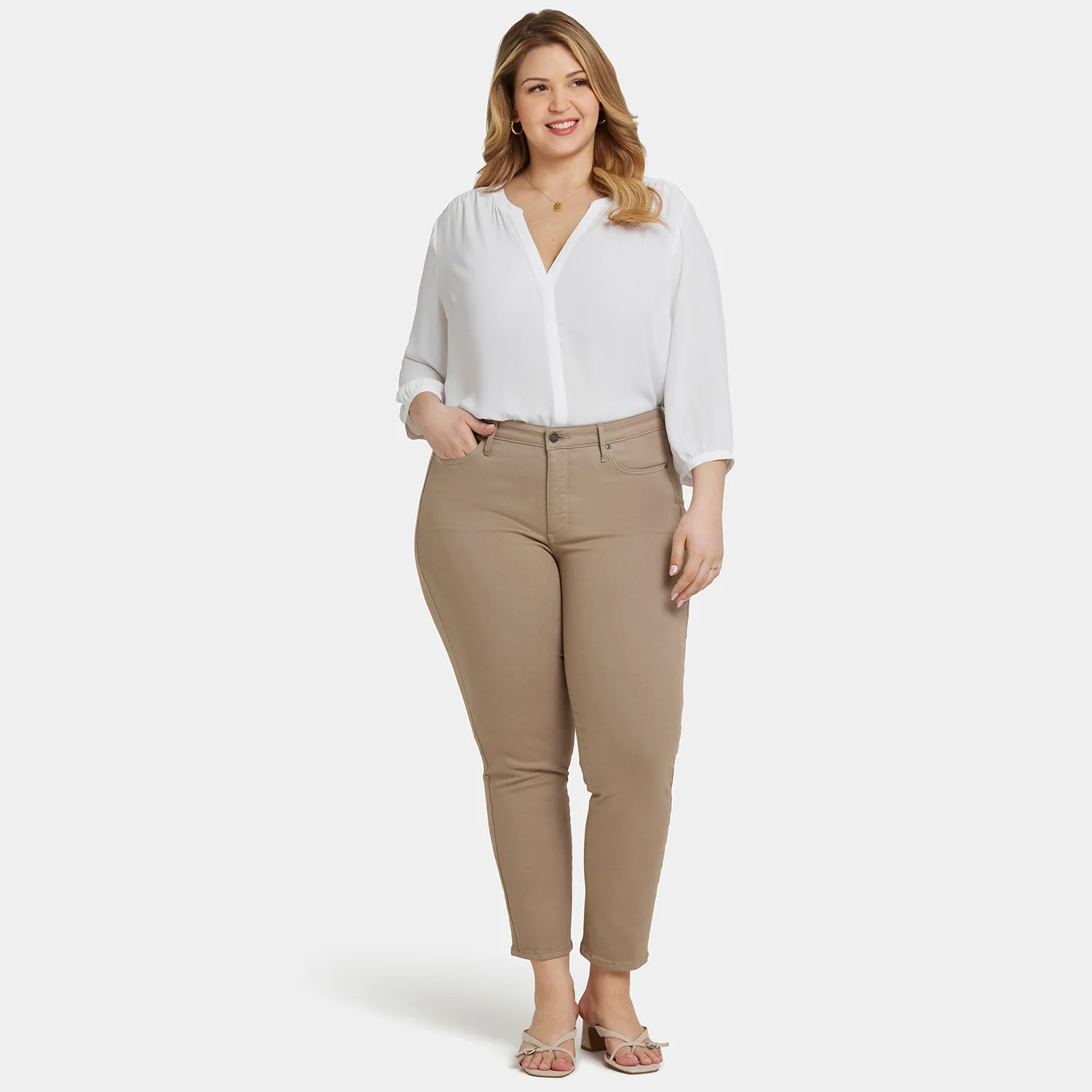 Sheri Slim Ankle Jeans In Plus Size - Saddlewood - Image 7
