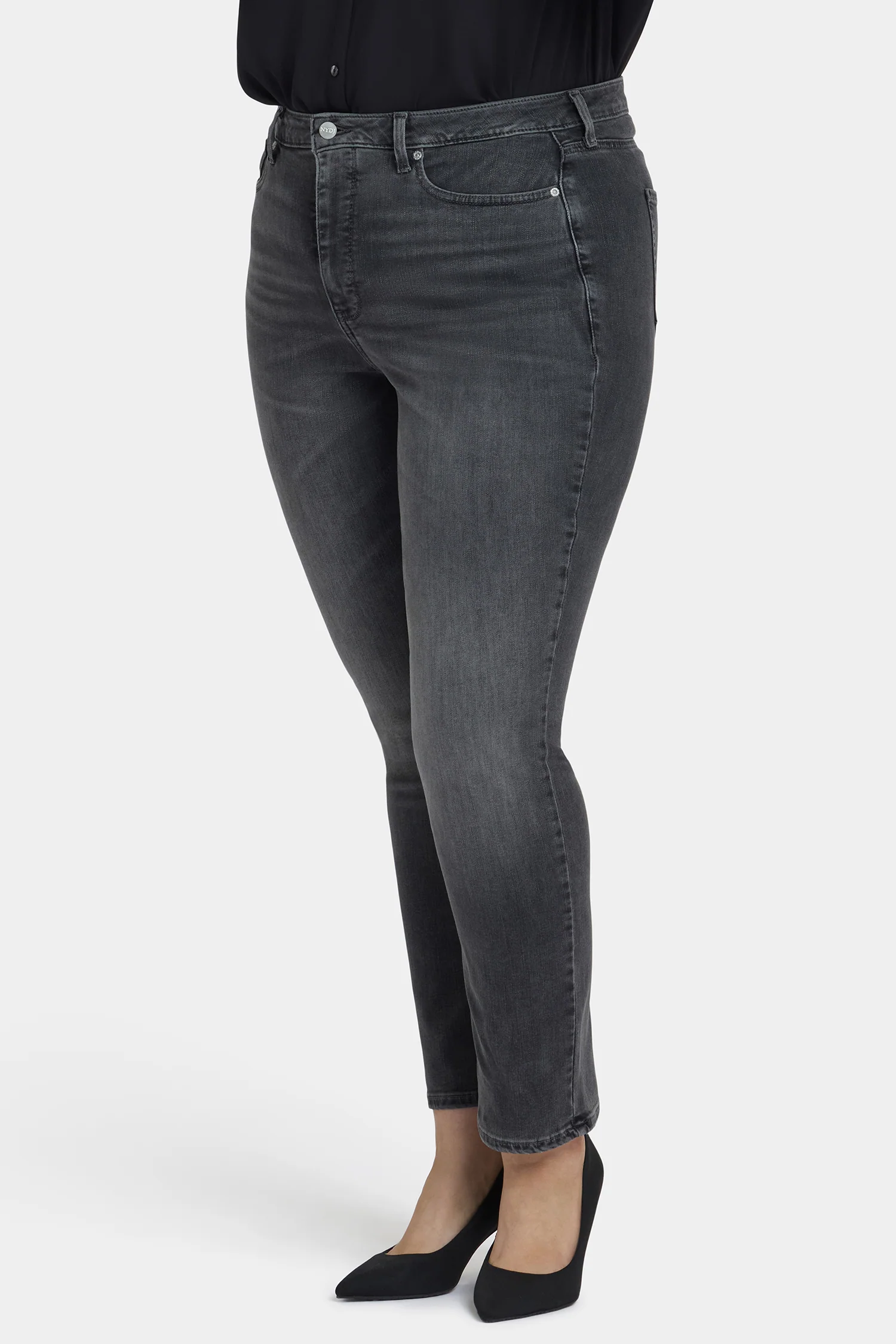 Sheri Slim Jeans In Plus Size - Gloomy Marais - Image 3
