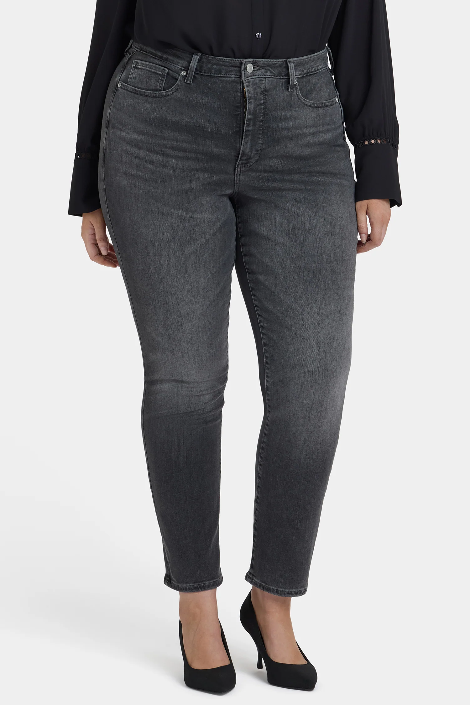 Sheri Slim Jeans In Plus Size - Gloomy Marais - Image 4