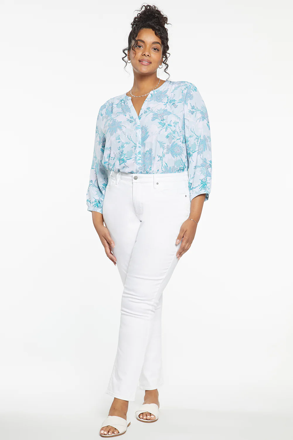 Sheri Slim Jeans In Plus Size - Optic White - Image 4