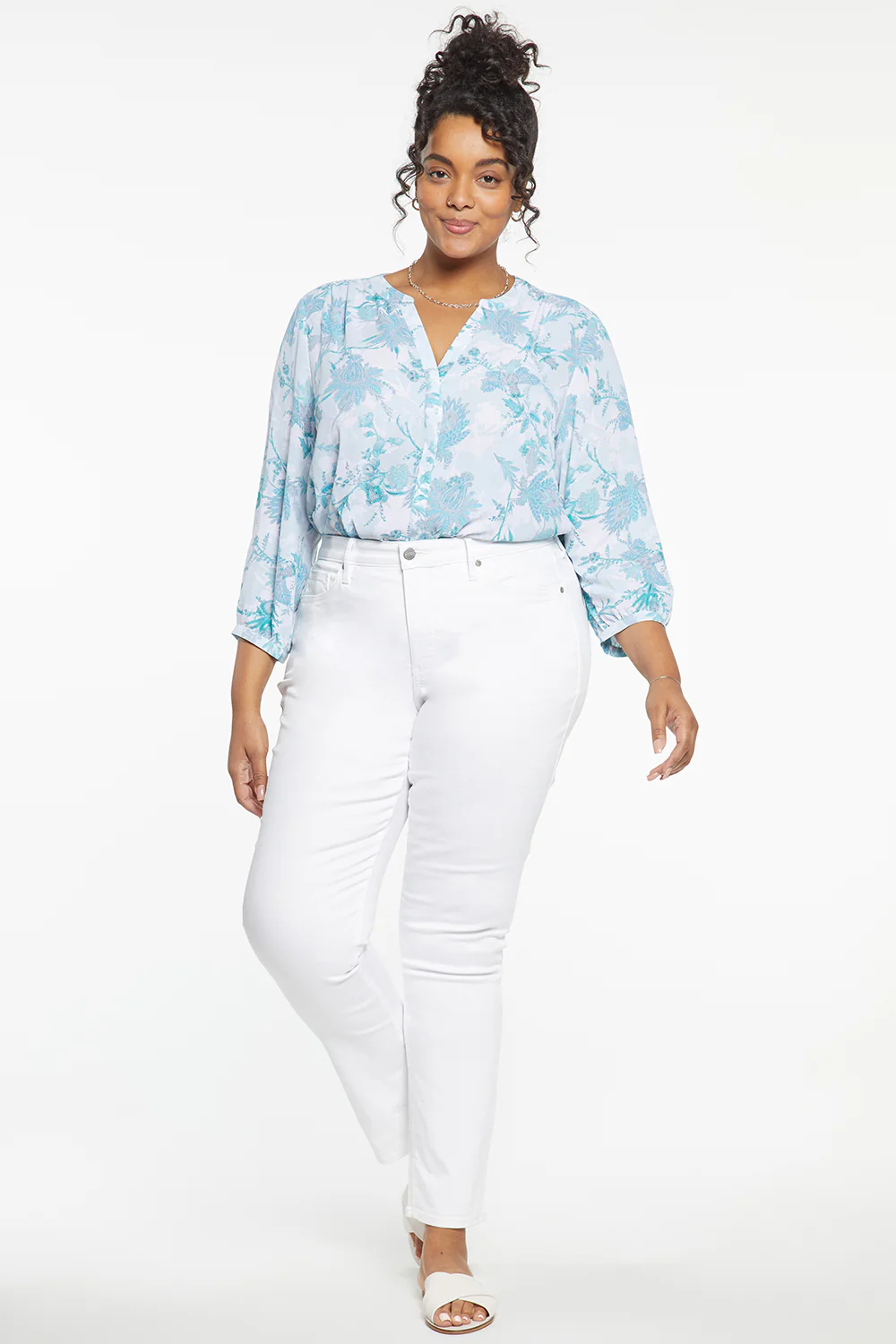 Sheri Slim Jeans In Plus Size - Optic White - Image 5