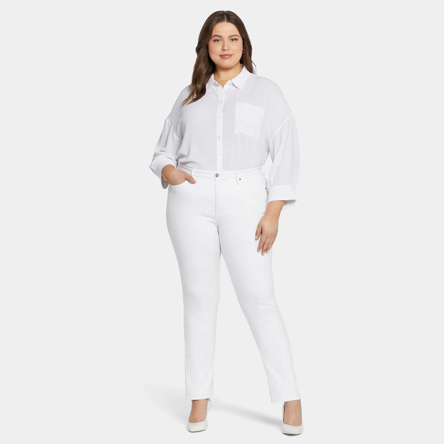 Sheri Slim Jeans In Plus Size - Optic White - Image 7