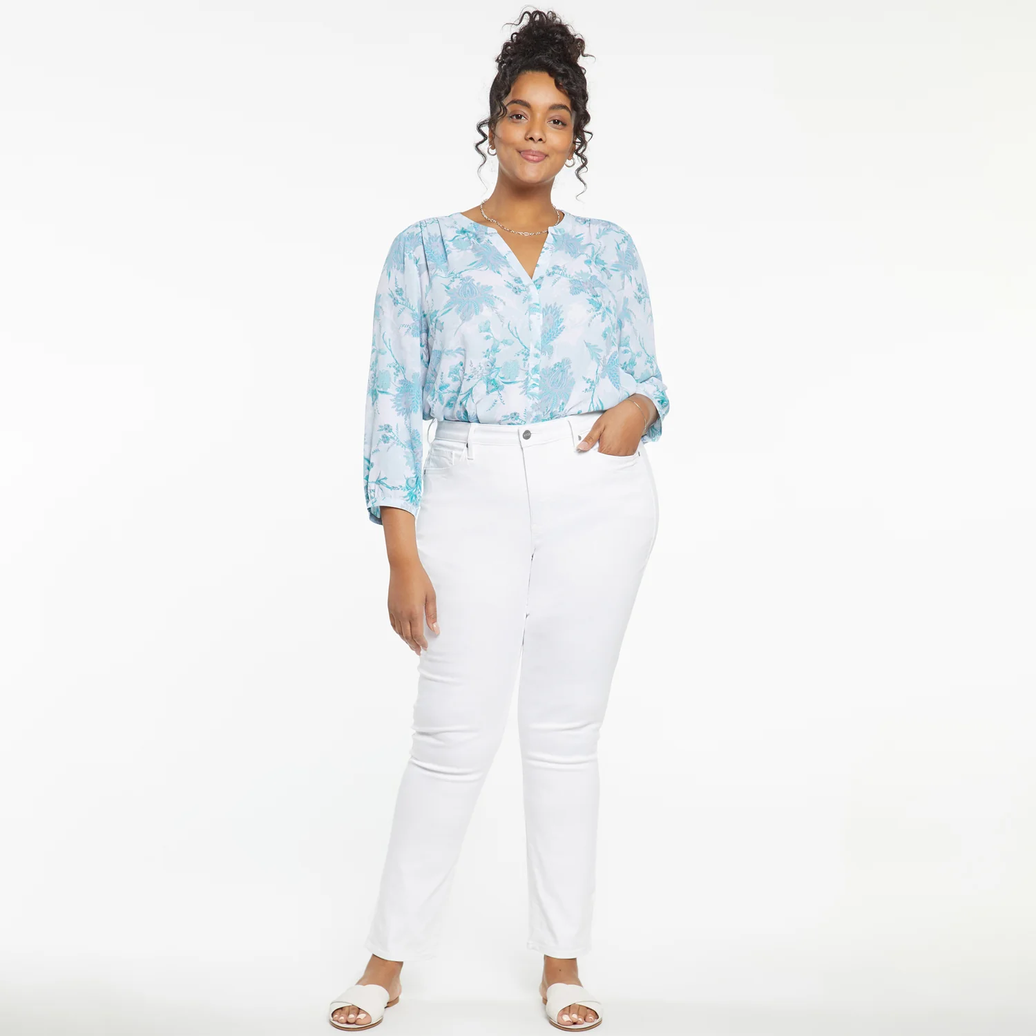 Sheri Slim Jeans In Plus Size - Optic White - Image 8