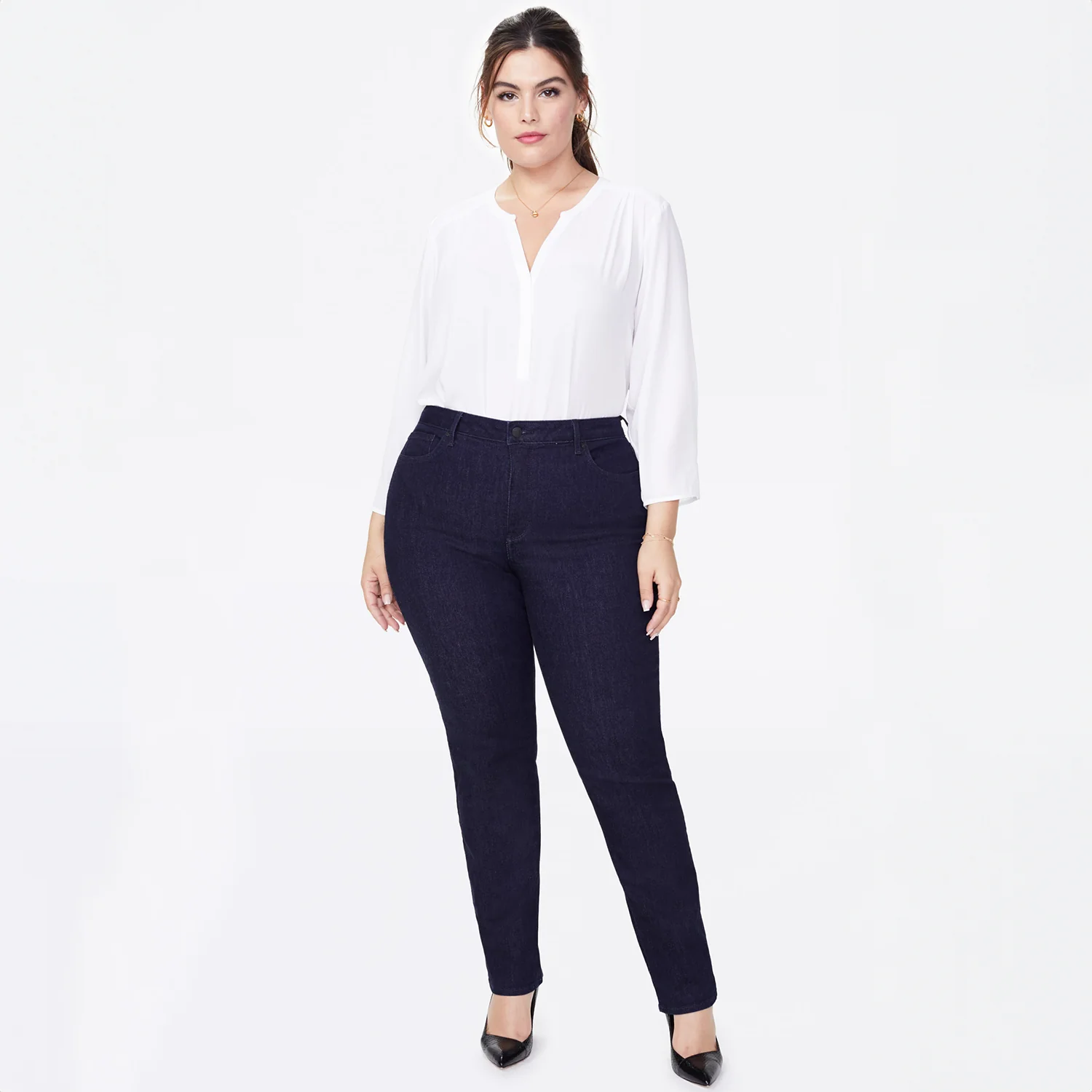 Sheri Slim Jeans In Plus Size - Rinse - Image 9