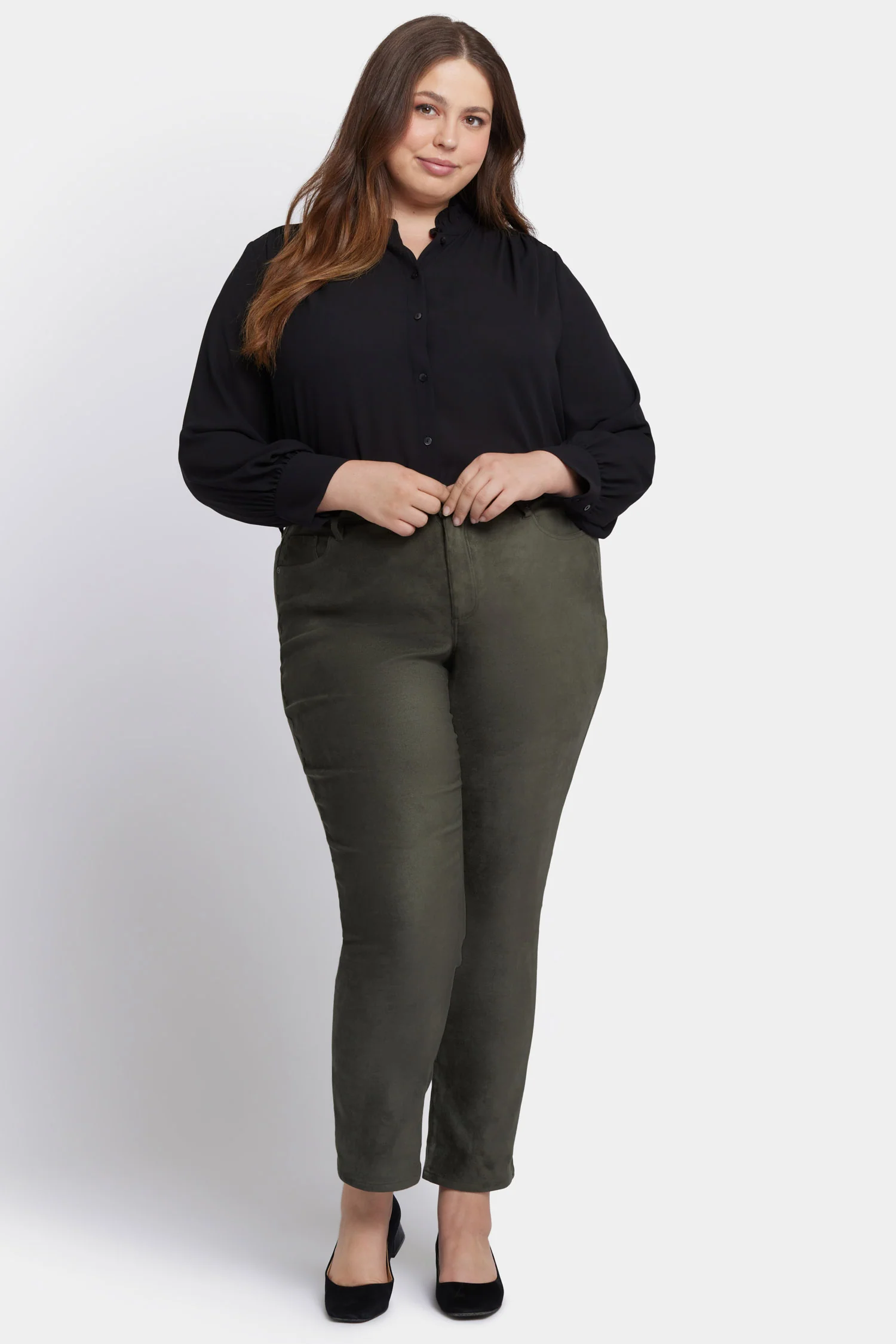 Sheri Slim Jeans In Plus Size - Vine Leaf - Image 4