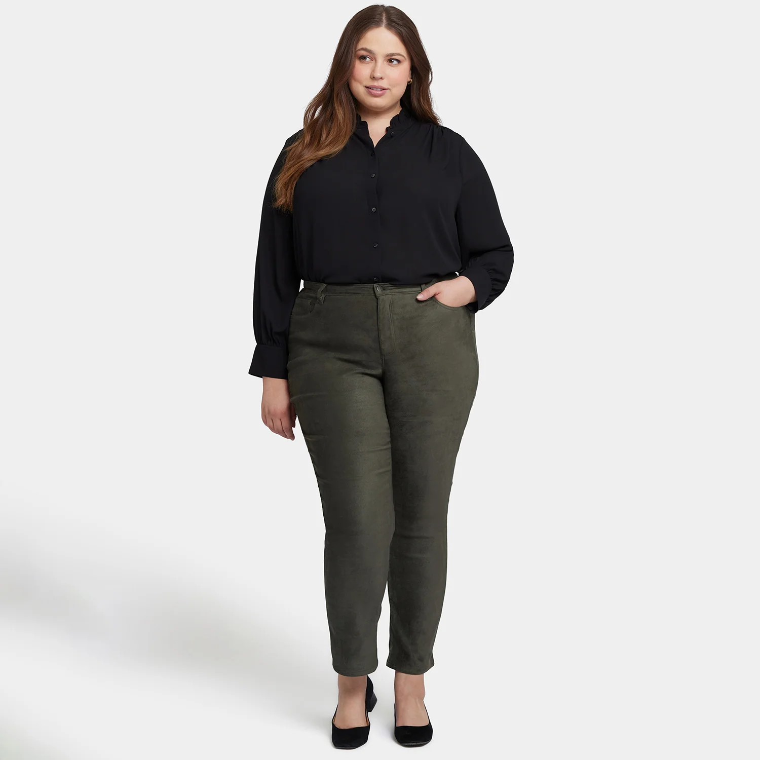 Sheri Slim Jeans In Plus Size - Vine Leaf - Image 7