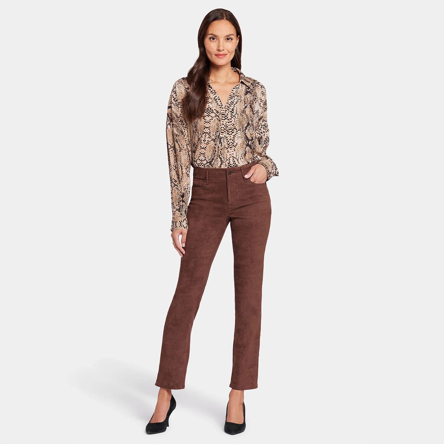 Sheri Slim Pants - Dark Chocolate - Image 7