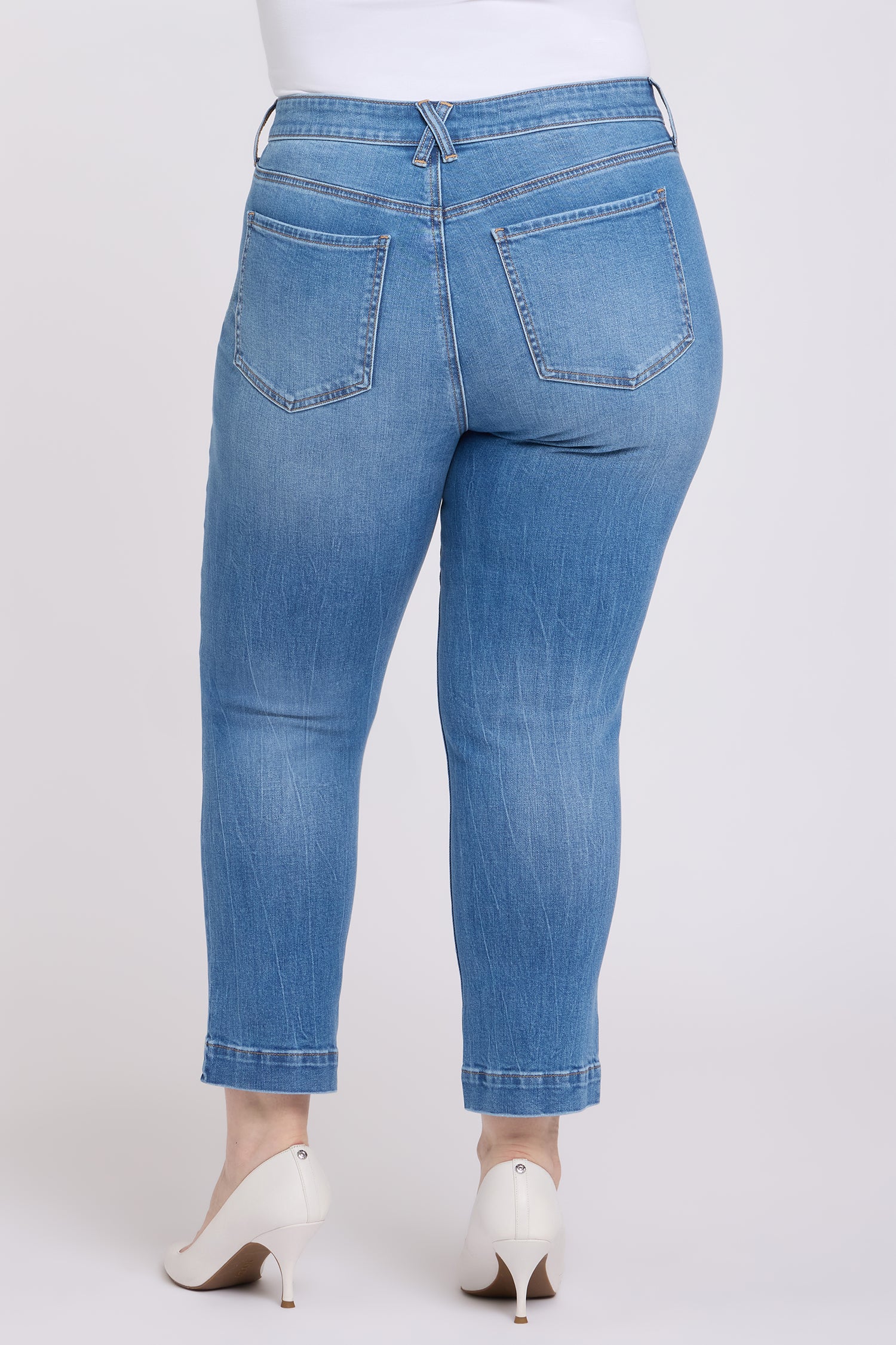 Sheri Slim Straight Ankle Jeans In Plus Size - Pacifica - Image 2