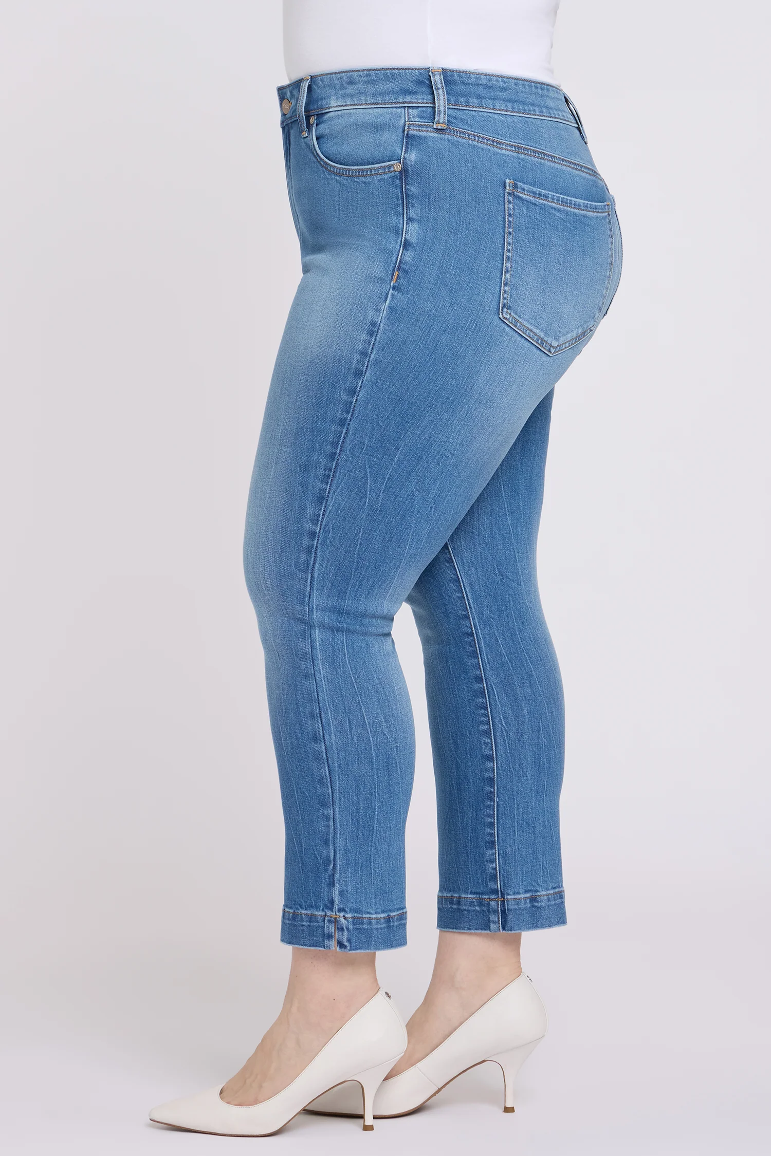 Sheri Slim Straight Ankle Jeans In Plus Size - Pacifica - Image 3