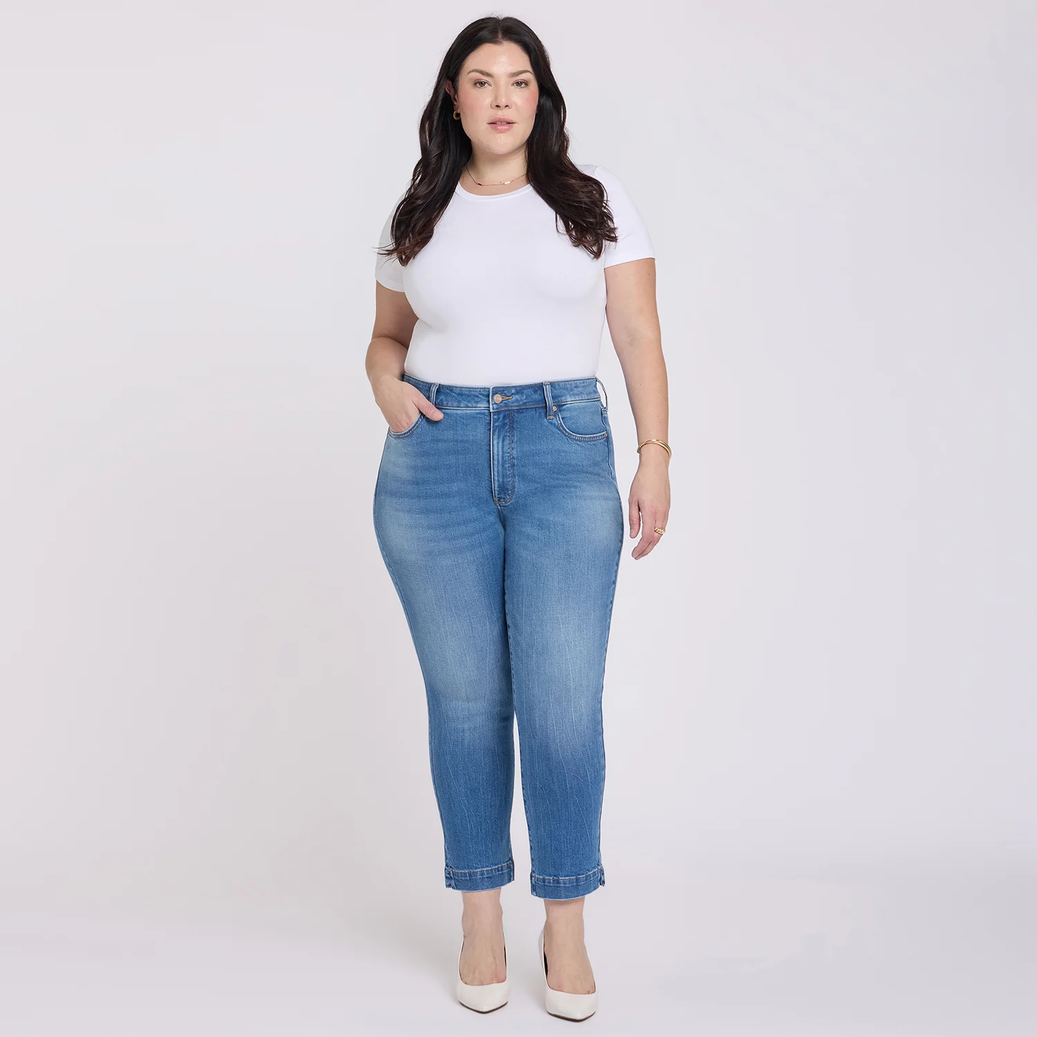 Sheri Slim Straight Ankle Jeans In Plus Size - Pacifica - Image 6