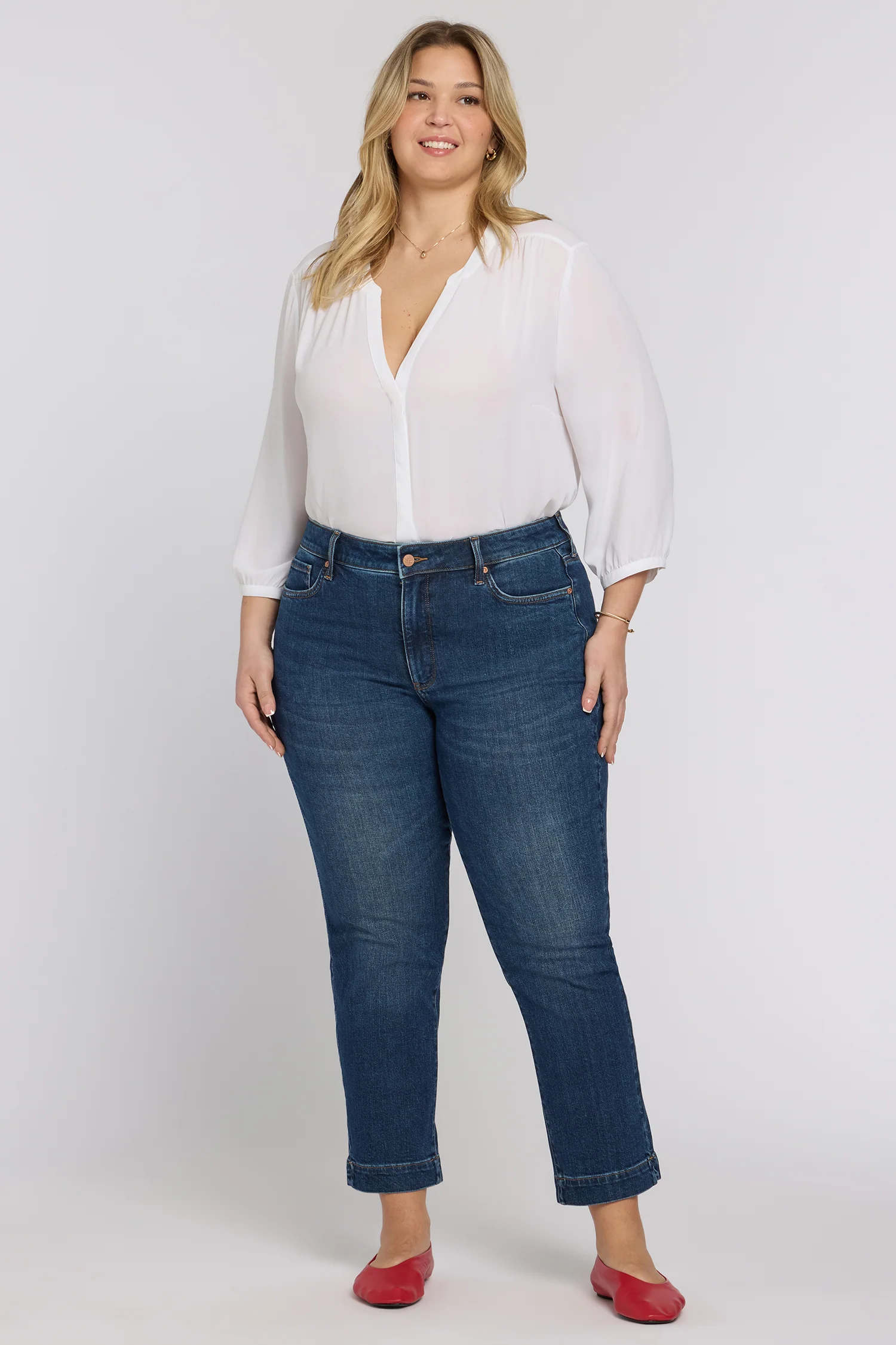 Sheri Slim Straight Ankle Jeans In Plus Size - Sunset Villa