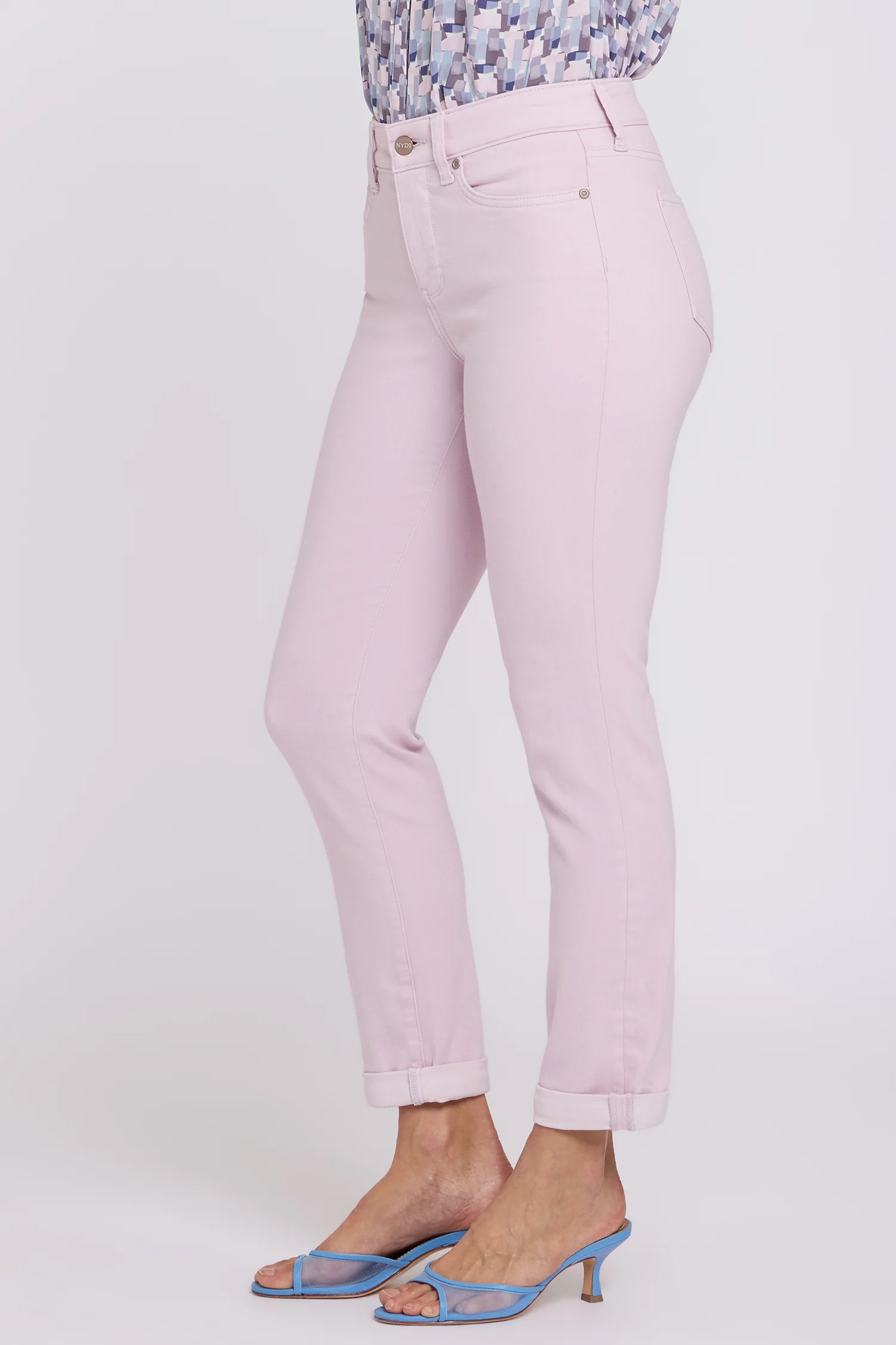 Sheri Slim Straight Ankle Jeans - Light Lilac - Image 3